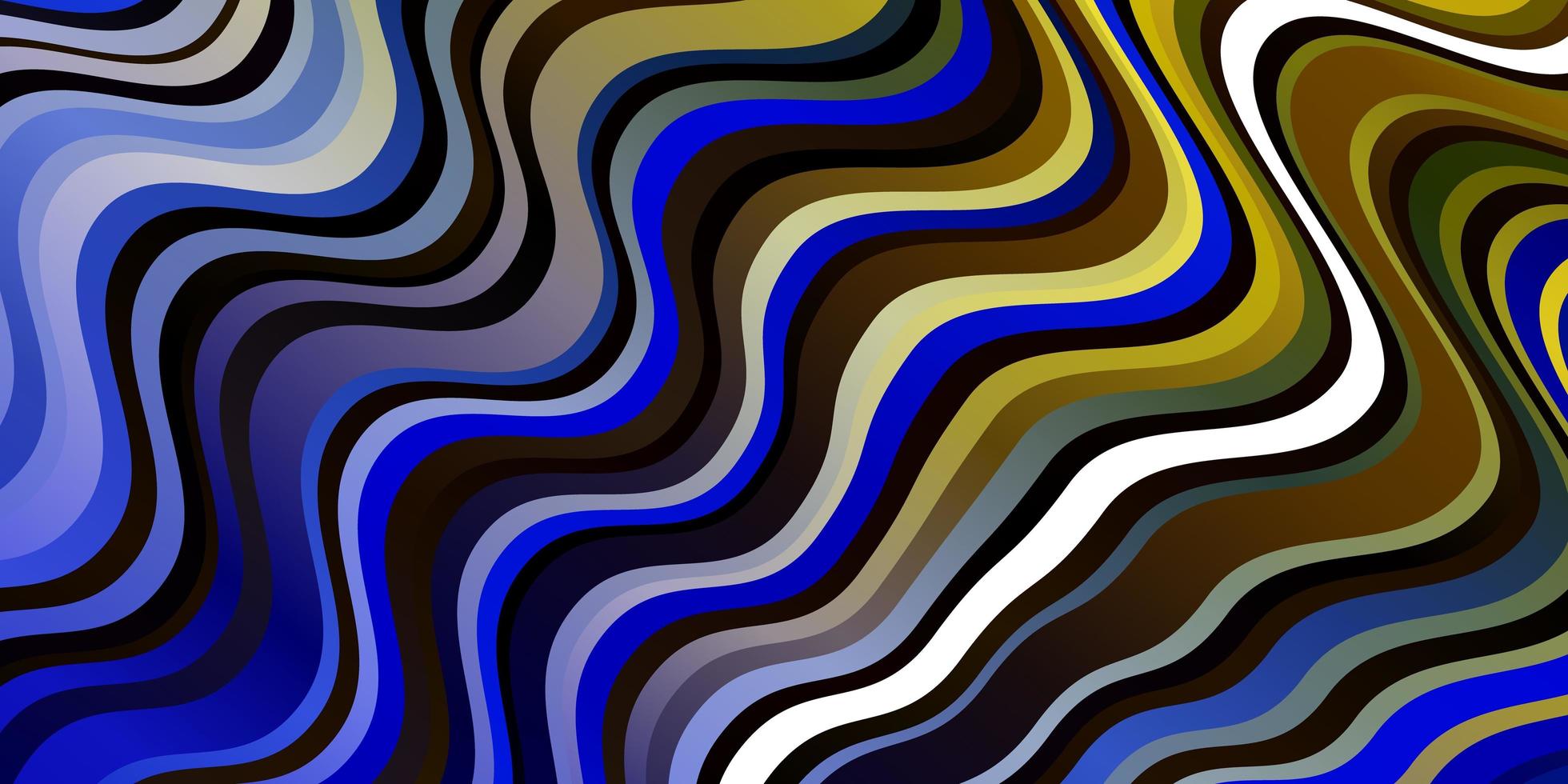 Light Blue, Yellow vector pattern with curves.