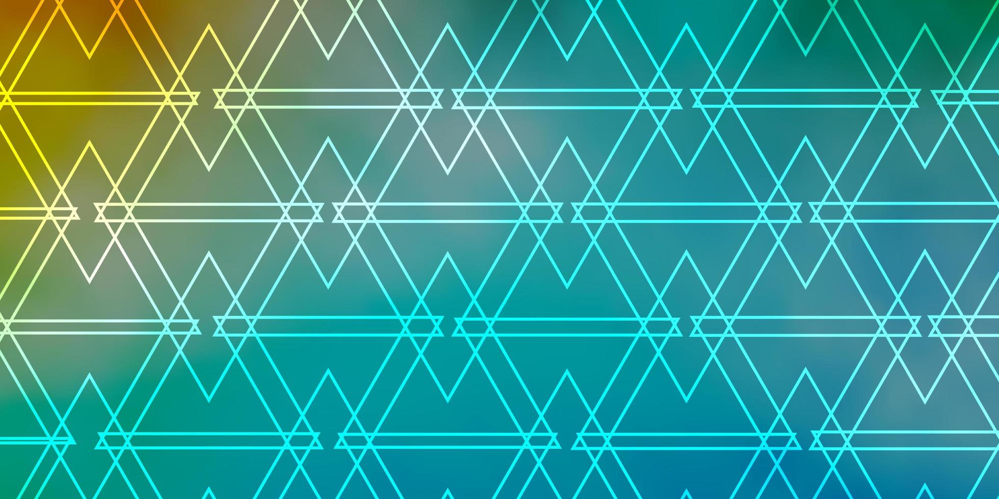 Light Blue, Yellow vector template with lines, triangles.