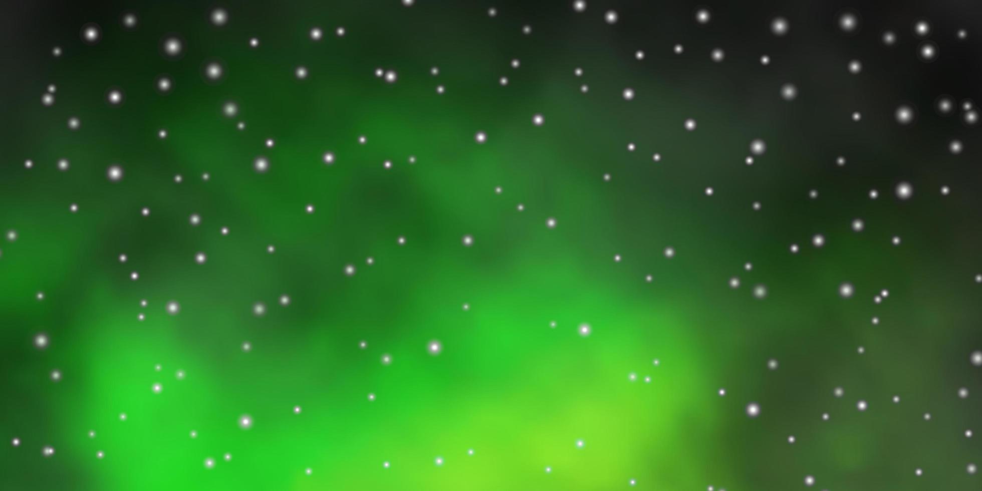 Dark Green vector template with neon stars.