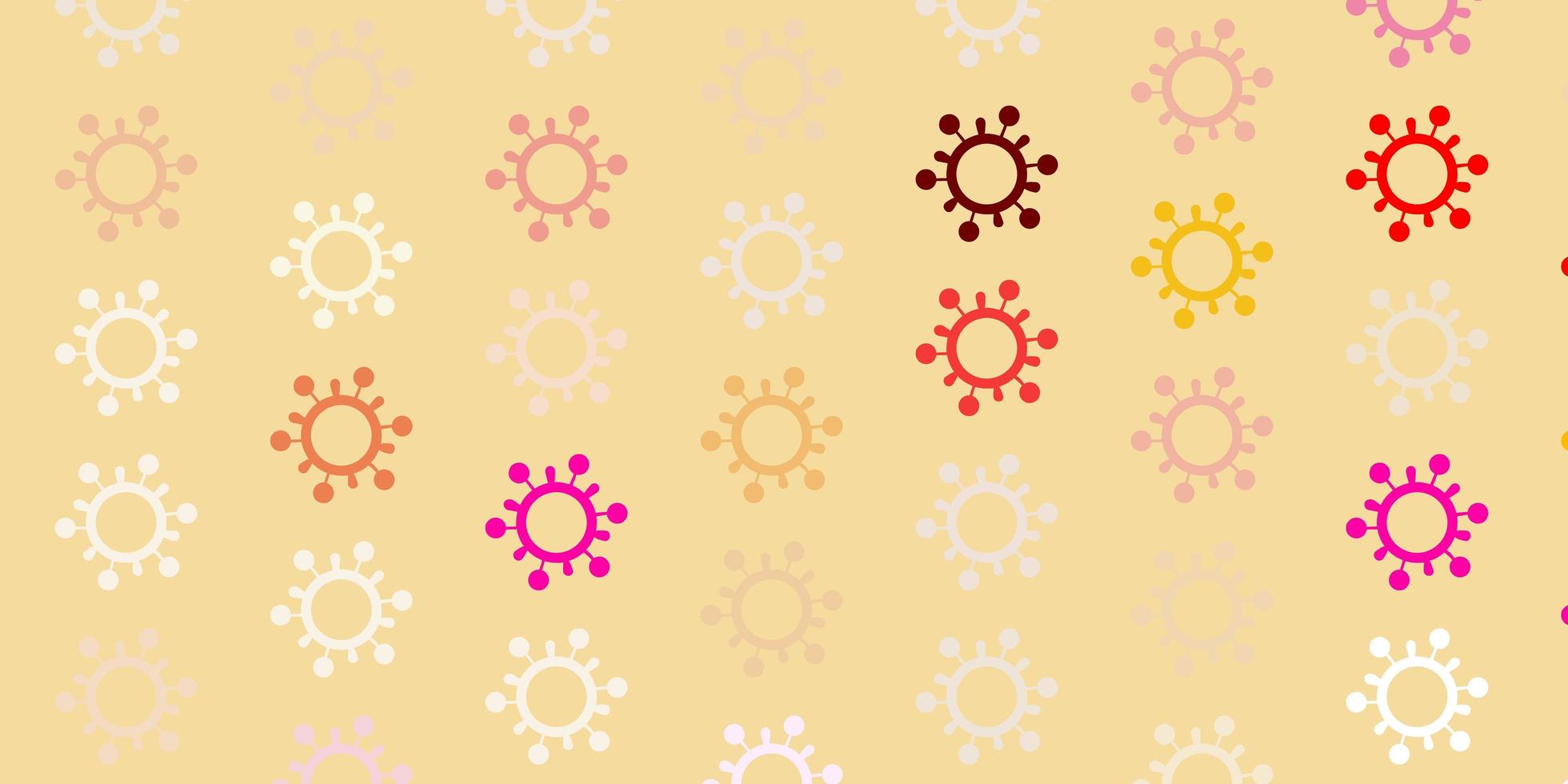 Light Red, Yellow vector template with flu signs.