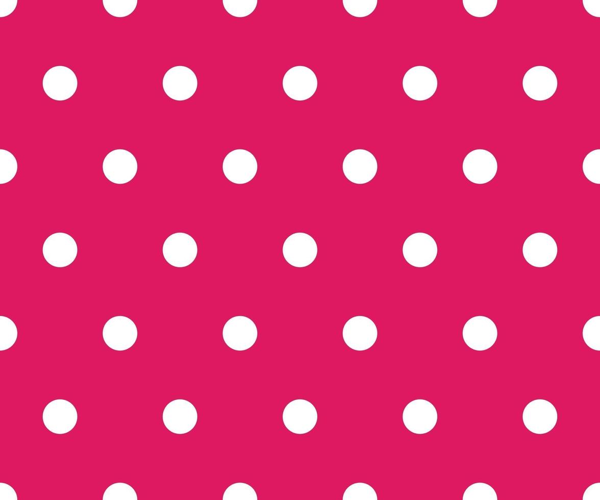 Vintage polka dots white and pink pattern, colorful background - vector abstract background