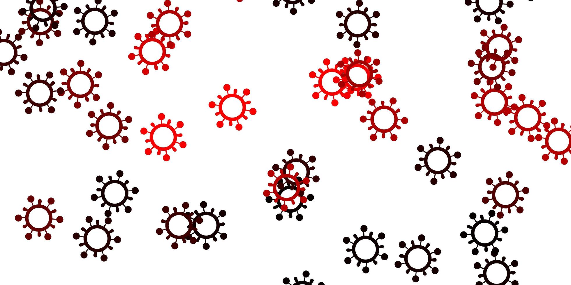 Light red vector pattern with coronavirus elements.