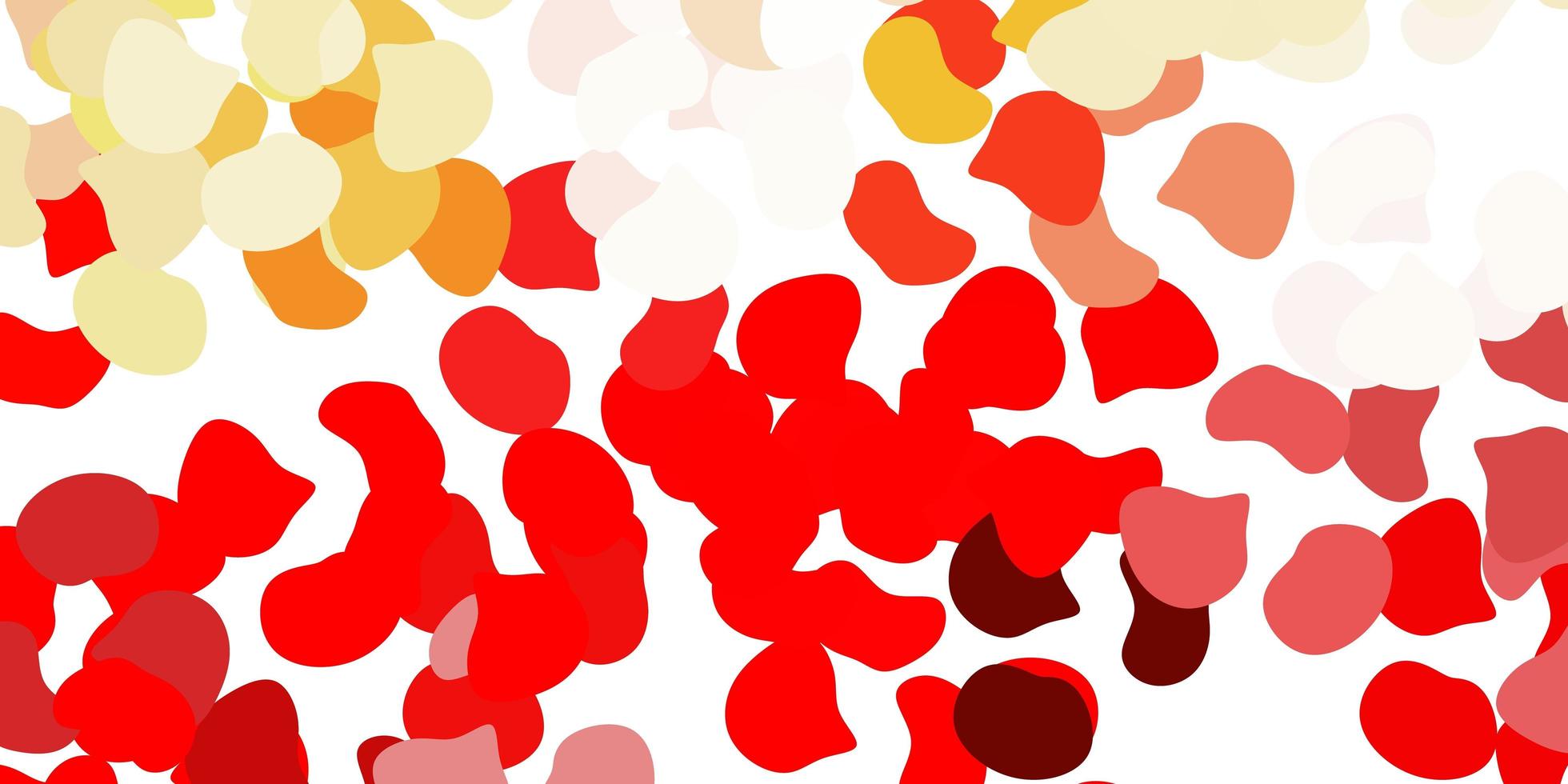 Light red, yellow vector texture with memphis shapes.