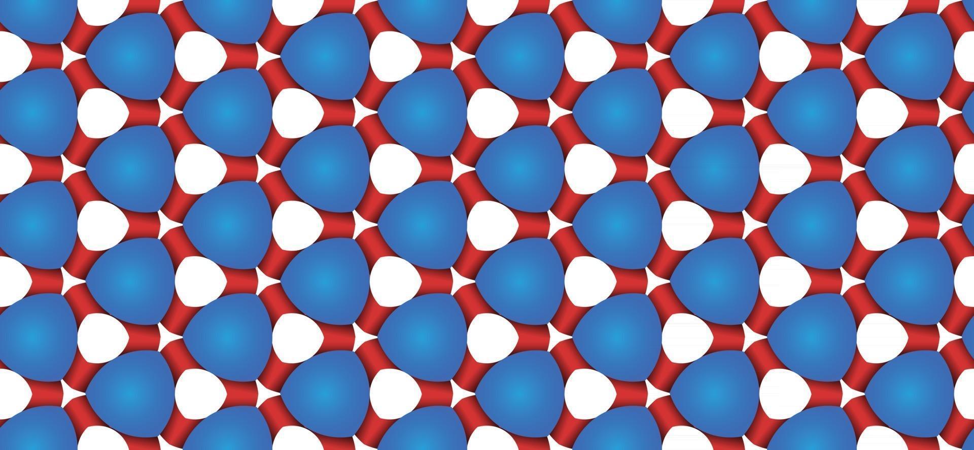 geometric Seamless pattern blue and red gradient background vector illustration
