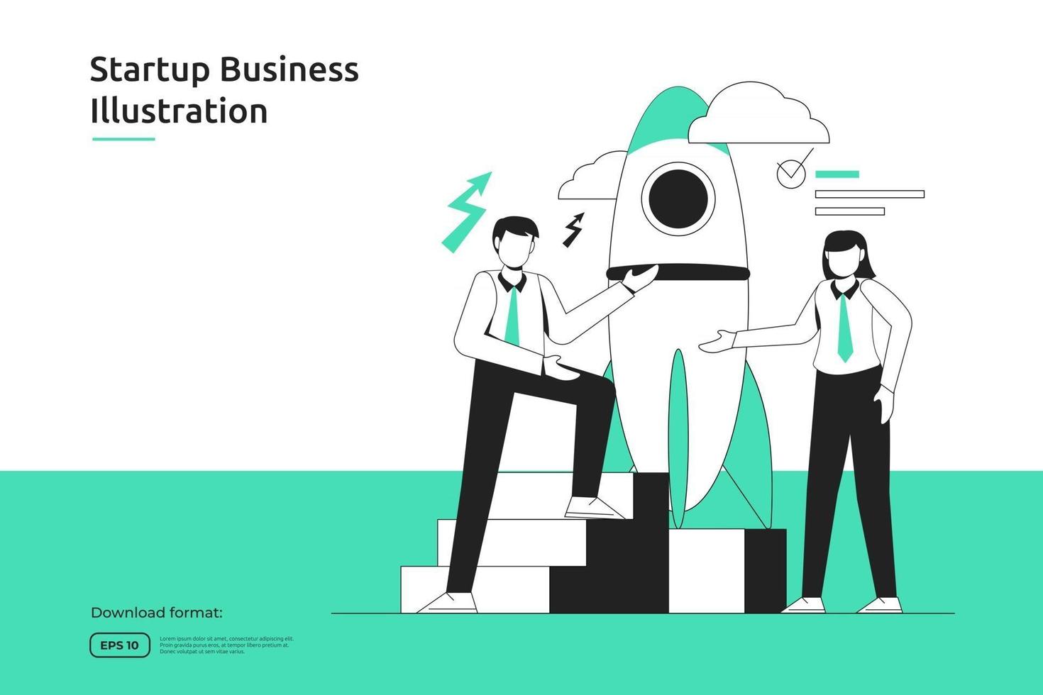 Startup opportunity, investment venture, financial adviser, business launch, franchising, mentoring concept. Success metaphor flat design web landing page or mobile website vector