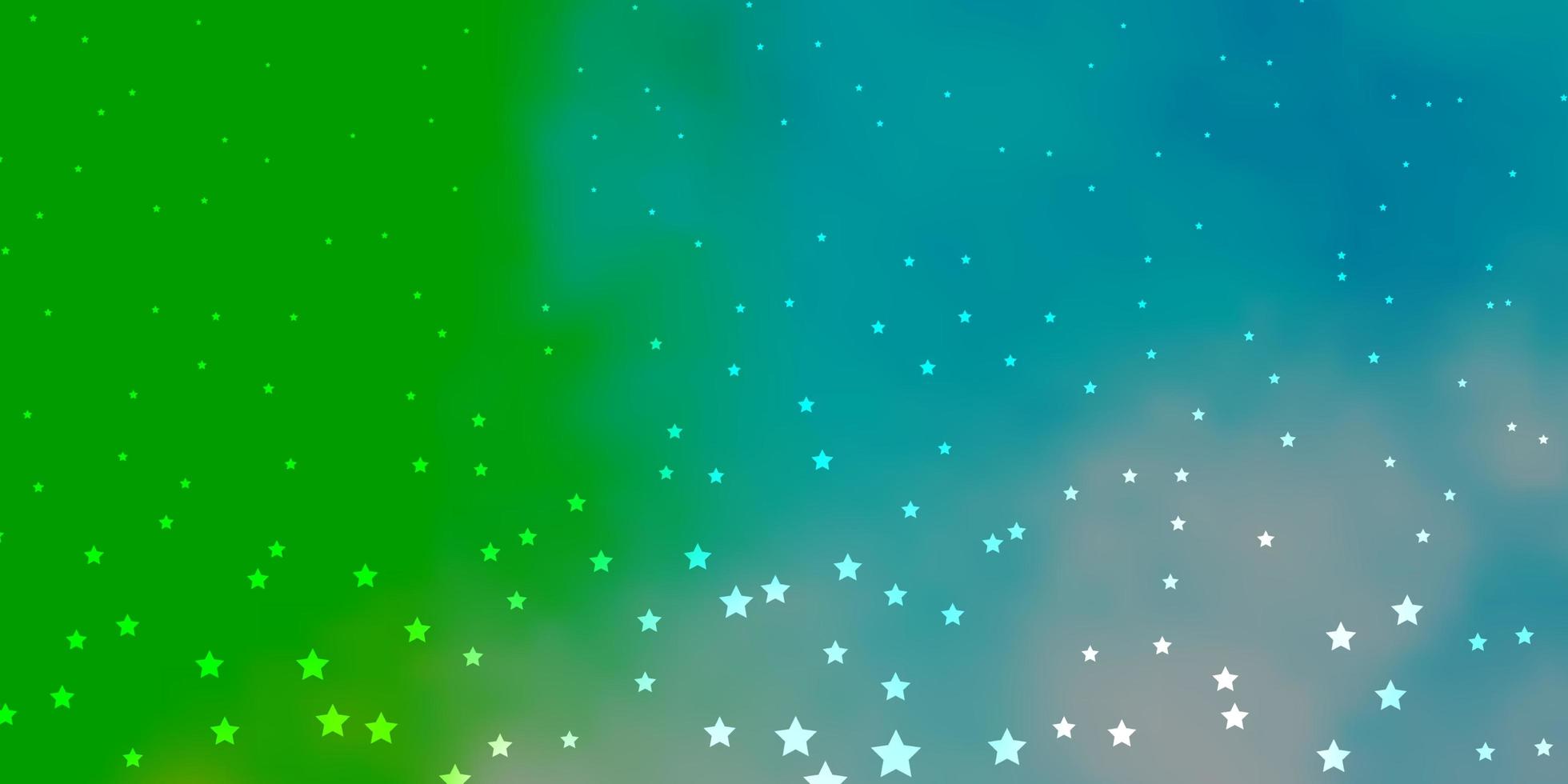 Dark Blue, Green vector template with neon stars.