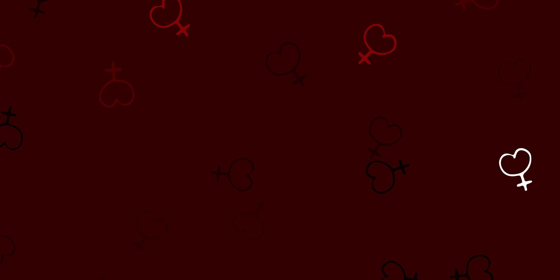 Light Red vector background with woman symbols.