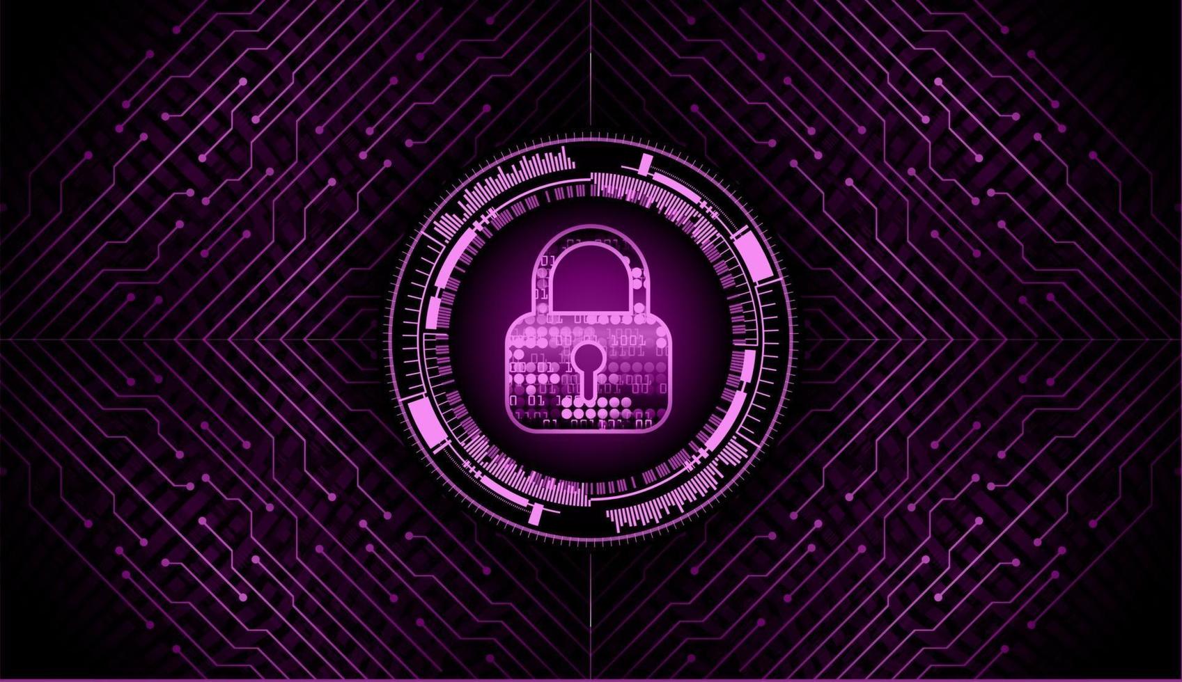 Closed Padlock on digital background, cyber security vector