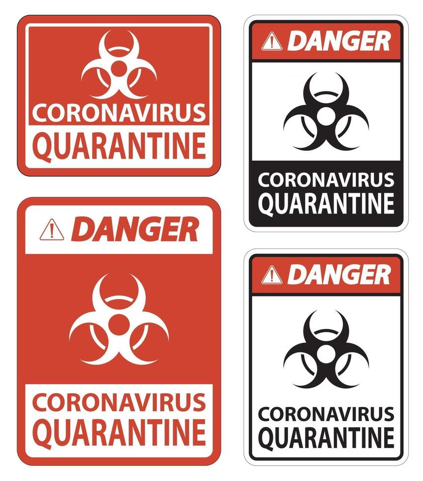 Danger Coronavirus Quarantine Sign Isolate On White Background,Vector Illustration EPS.10 vector