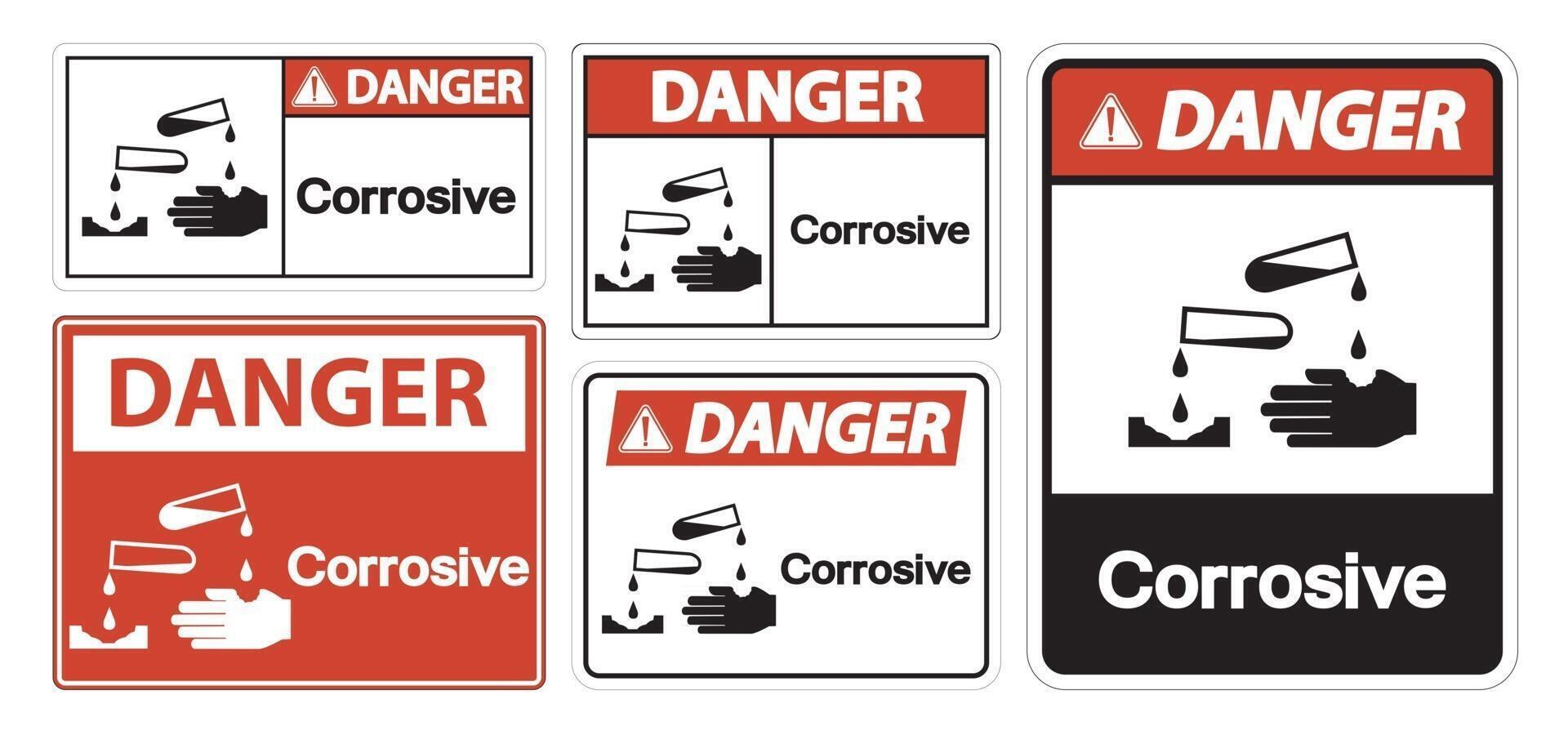Danger Corrosive Symbol Sign Isolate On White Background,Vector Illustration EPS.10 vector