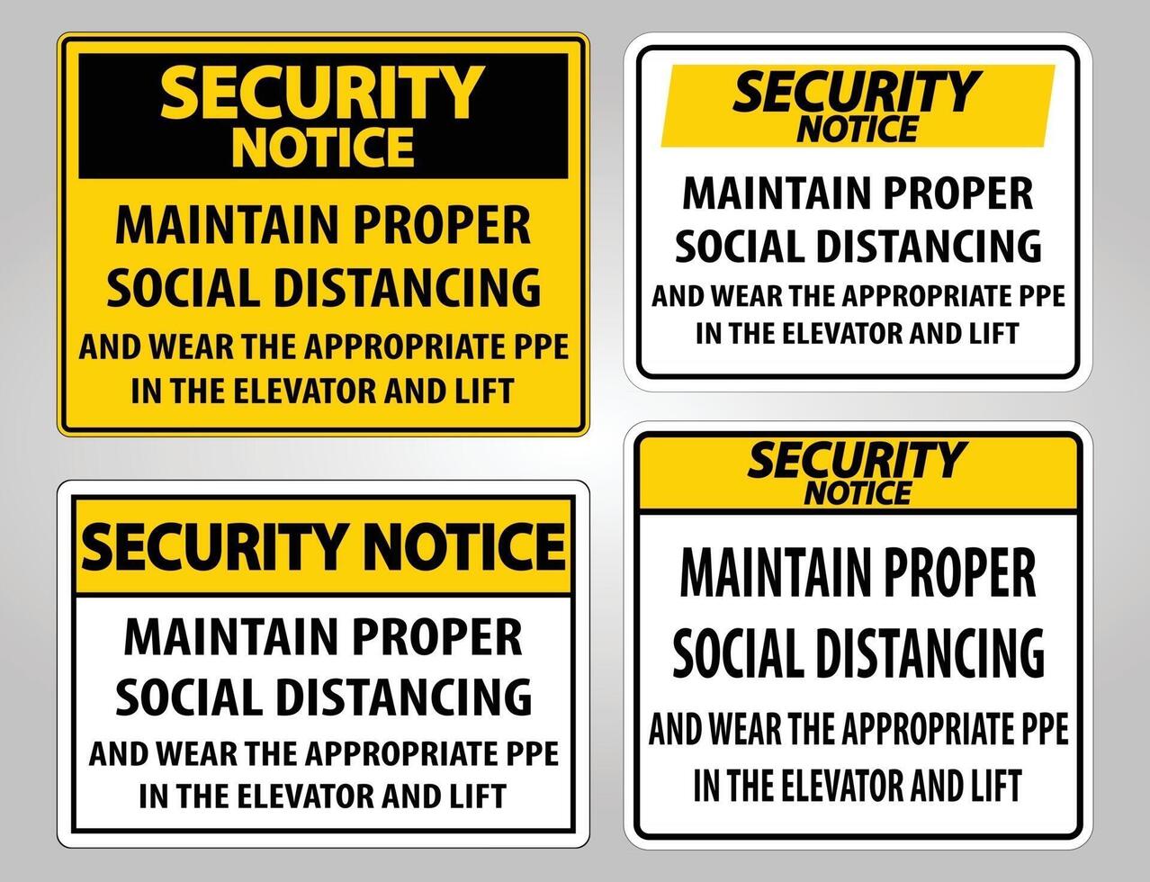 Security Notice Maintain Proper Social Distancing Sign Isolate On White Background,Vector Illustration EPS.10 vector