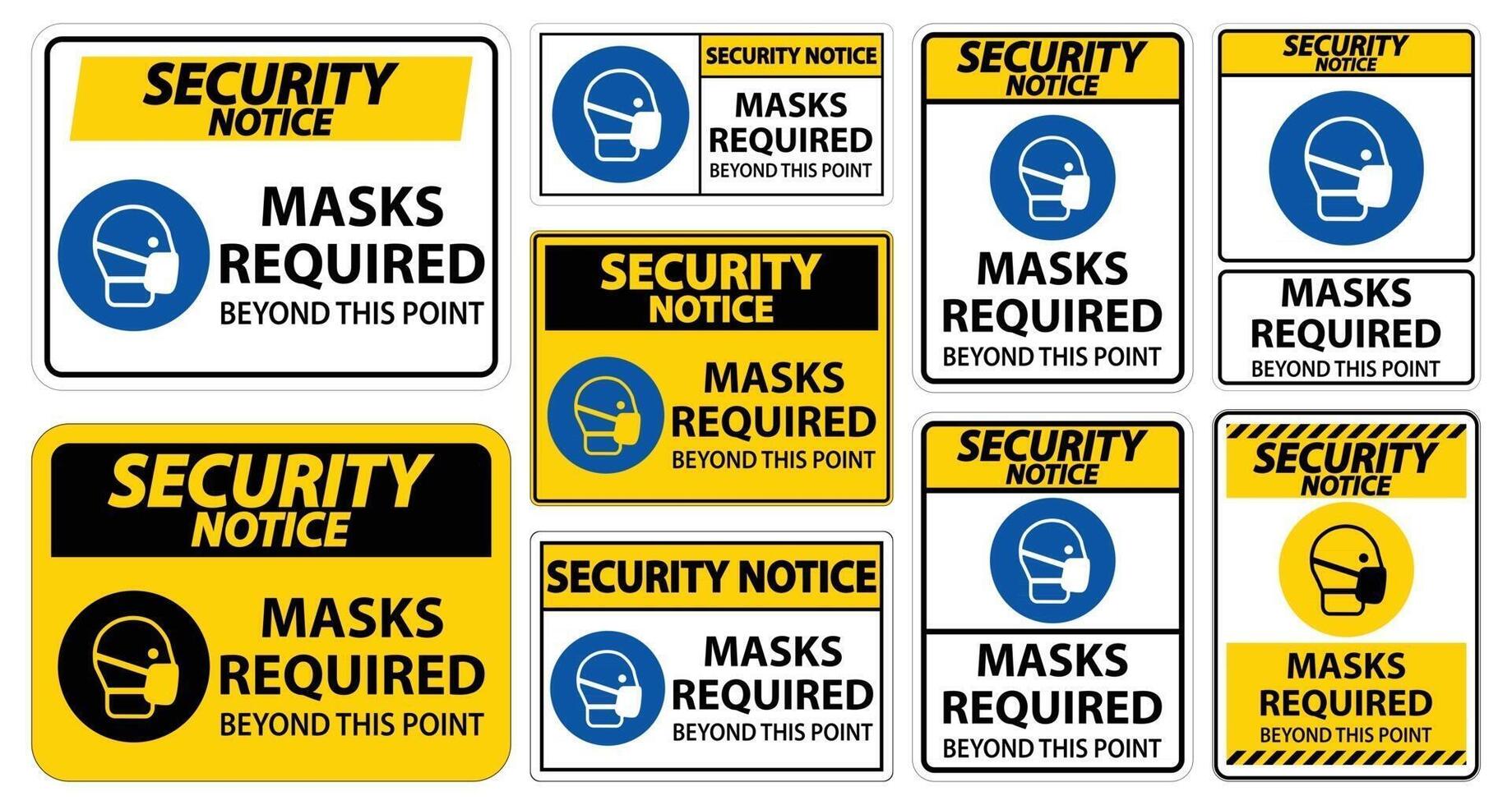 Security Notice Required Beyond This Point Sign Isolate On White Background,Vector Illustration EPS.10 vector