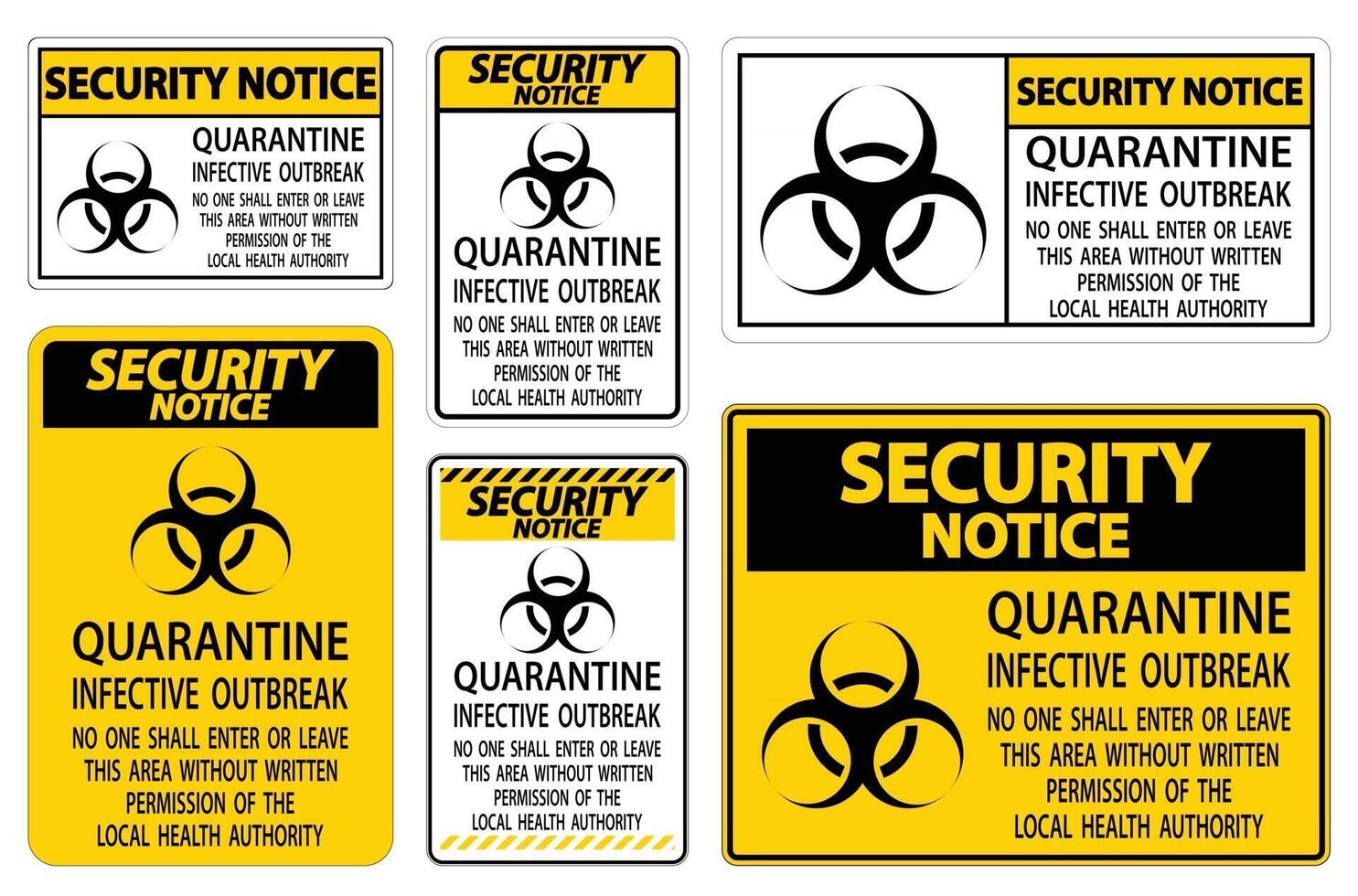 Security Notice Quarantine Infective Outbreak Sign Isolate on transparent Background,Vector Illustration vector