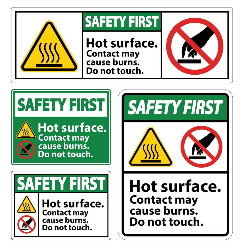 Safety First Hot Surface Do Not Touch Symbol Sign Isolate on White Background,Vector Illustration vector