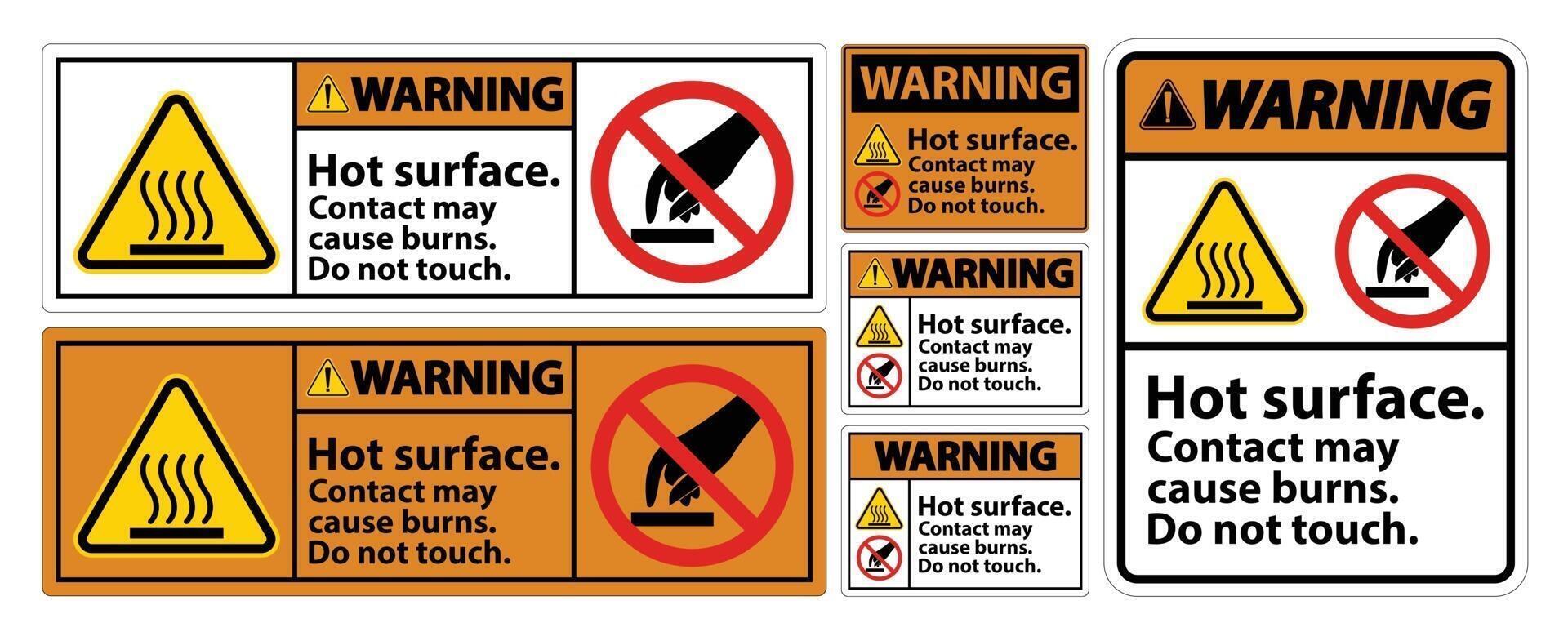 Warning Hot Surface Do Not Touch Symbol Sign Isolate on White Background,Vector Illustration vector