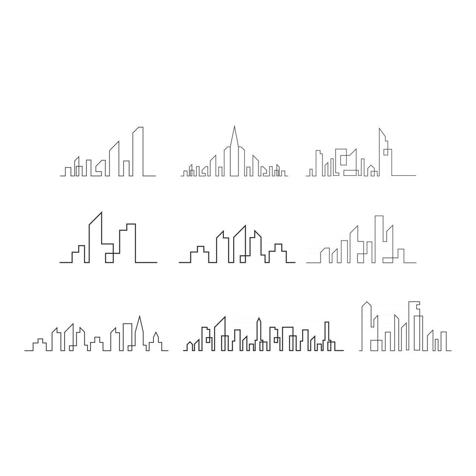 Set of city skyline vector