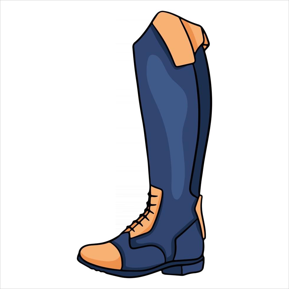 atuendo ropa de jinete para botas de jockey ilustración en estilo de dibujos animados vector