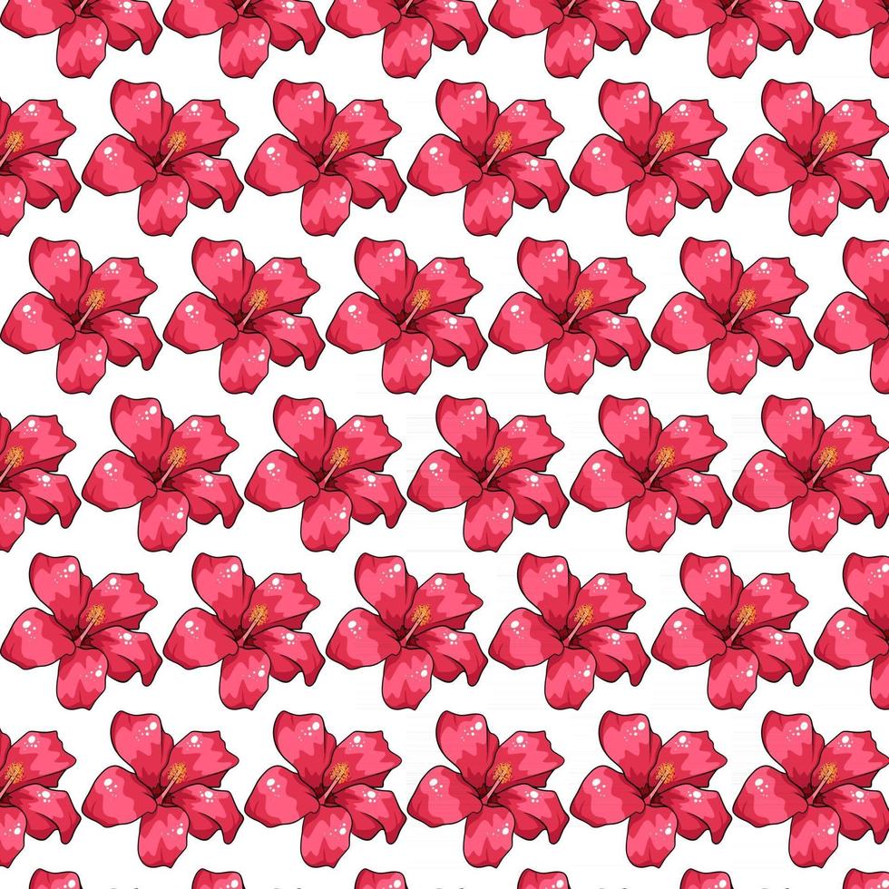 patrón tropical con flores exóticas en estilo de dibujos animados vector