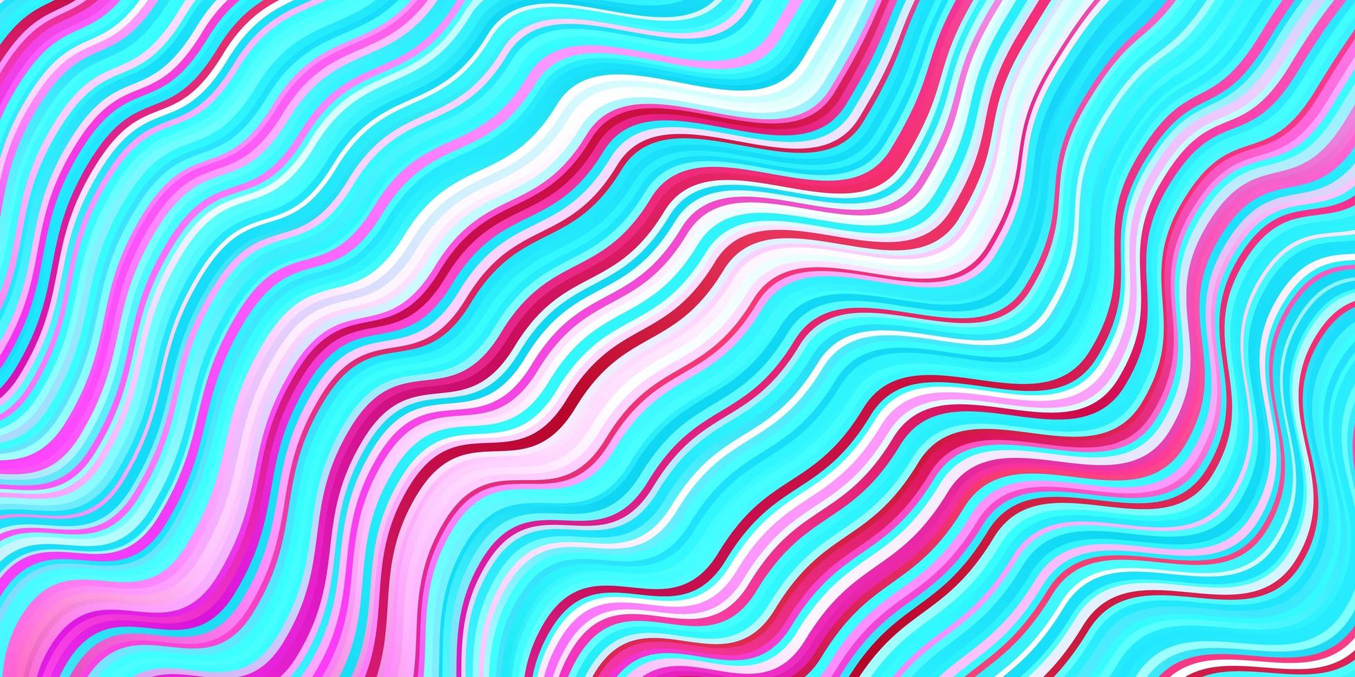 Light Blue, Red vector pattern with curved lines.