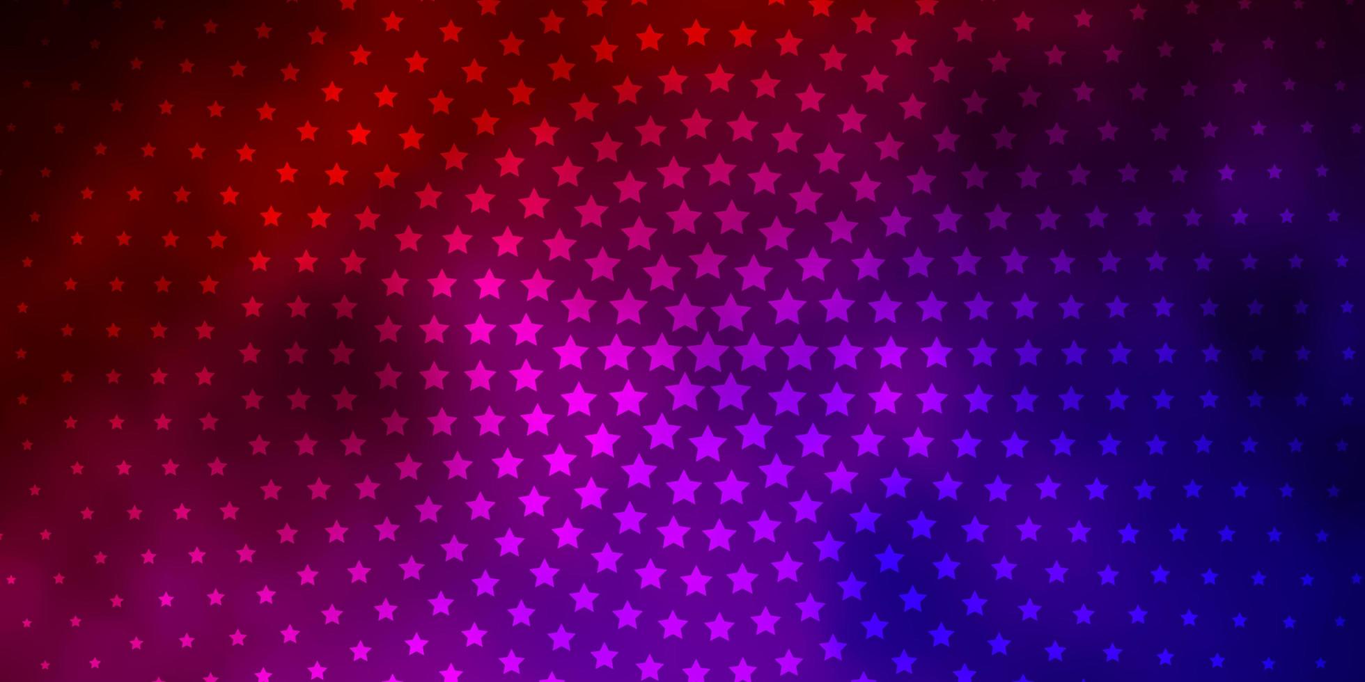 Dark Blue, Red vector background with small and big stars.