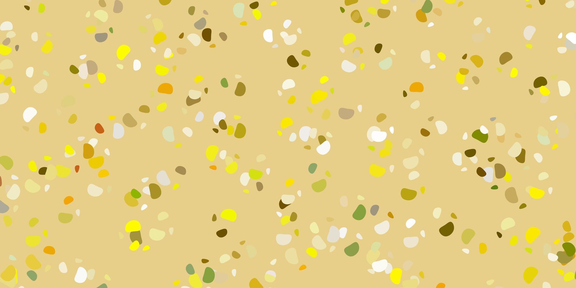 Light green, yellow vector texture with memphis shapes.