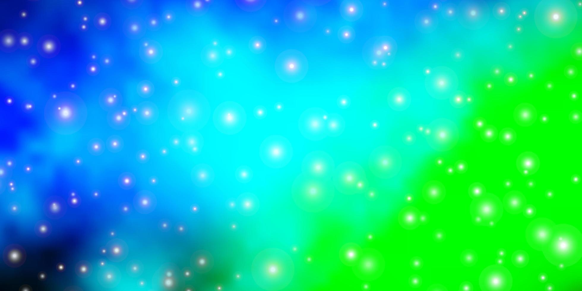 Light Blue, Green vector layout with bright stars.