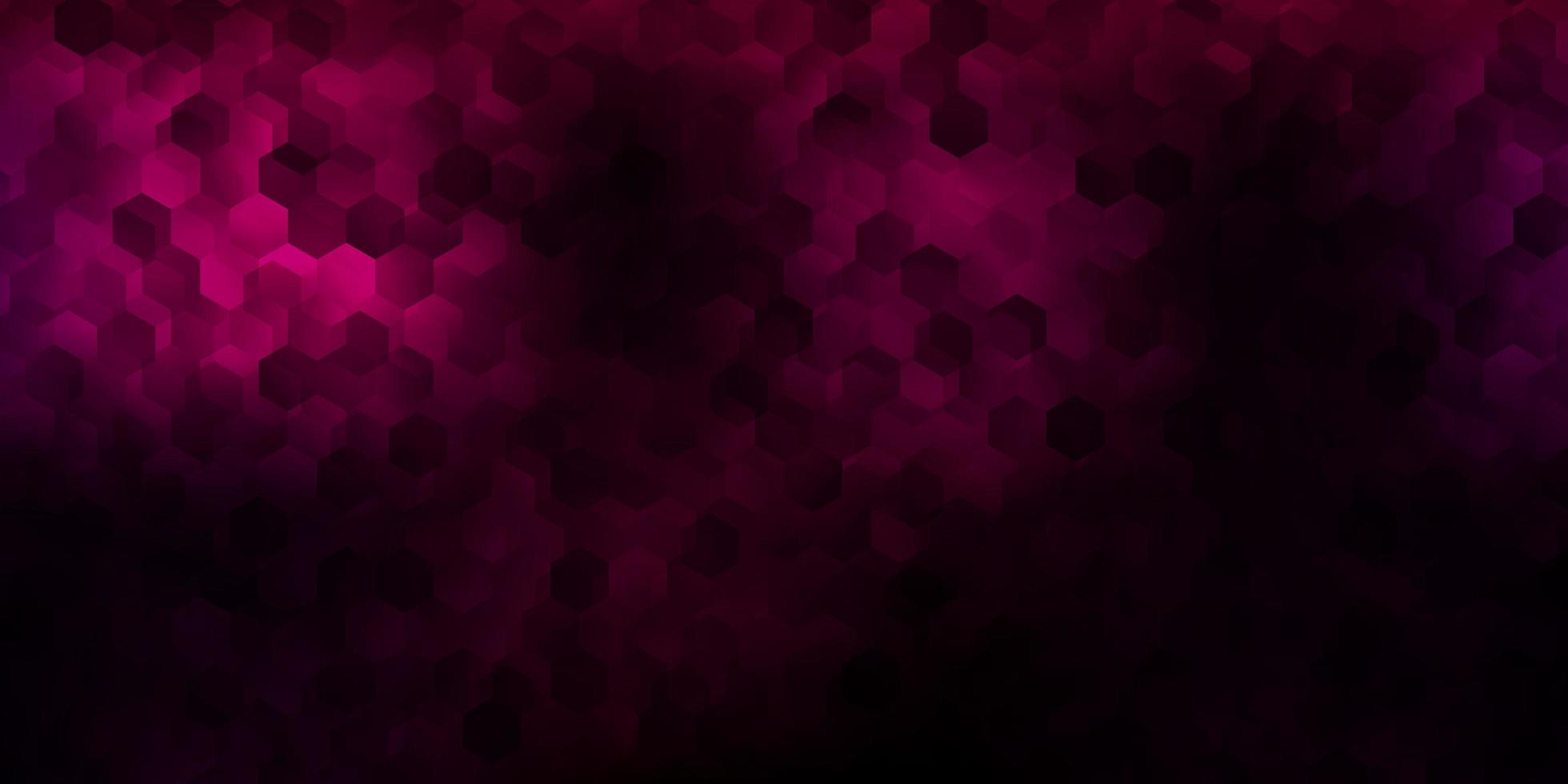Dark pink vector backdrop with a batch of hexagons.