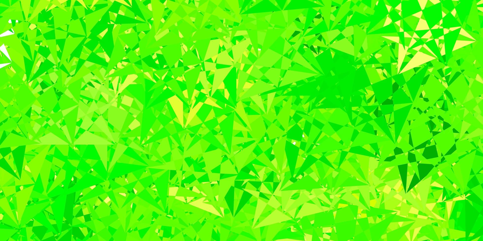 Light green, yellow vector texture with random triangles.