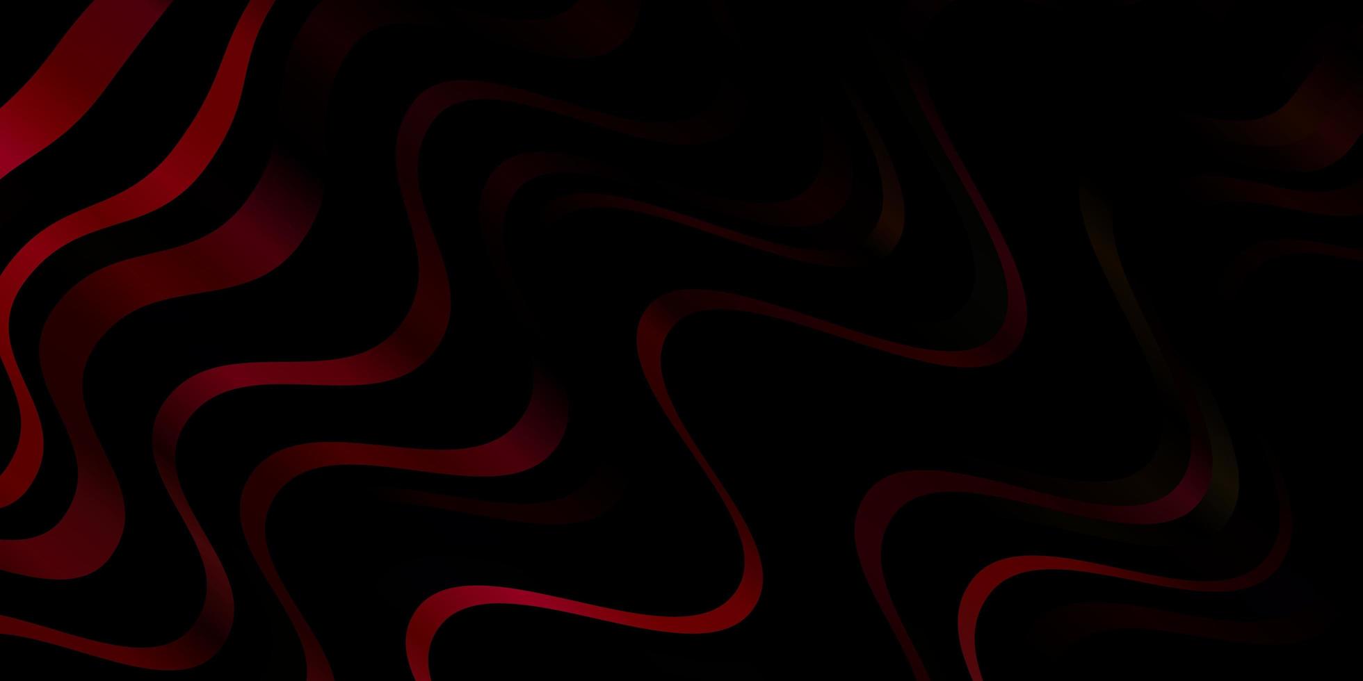 Dark Red, Yellow vector pattern with curved lines.