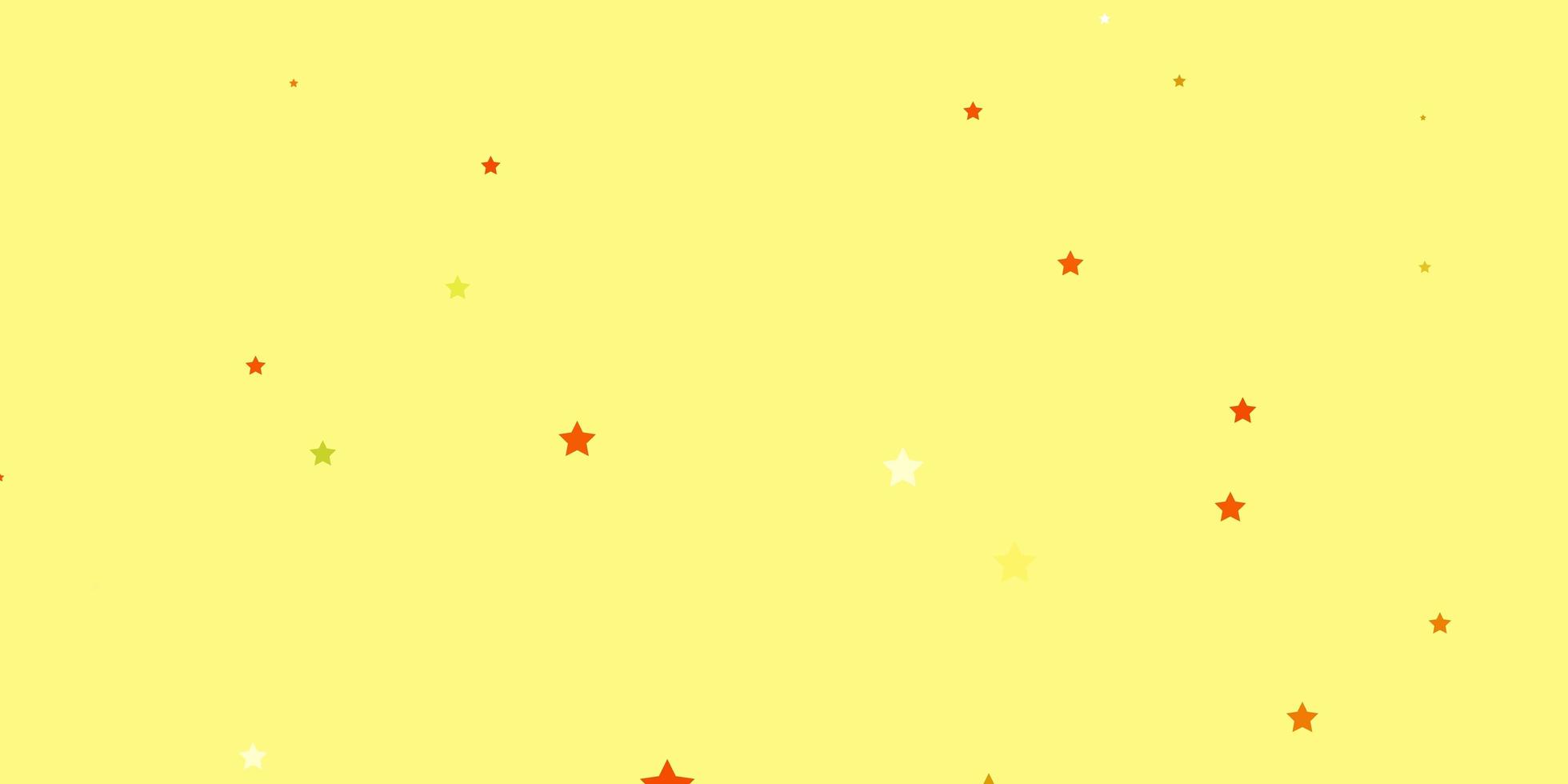 Dark Red, Yellow vector background with small and big stars.