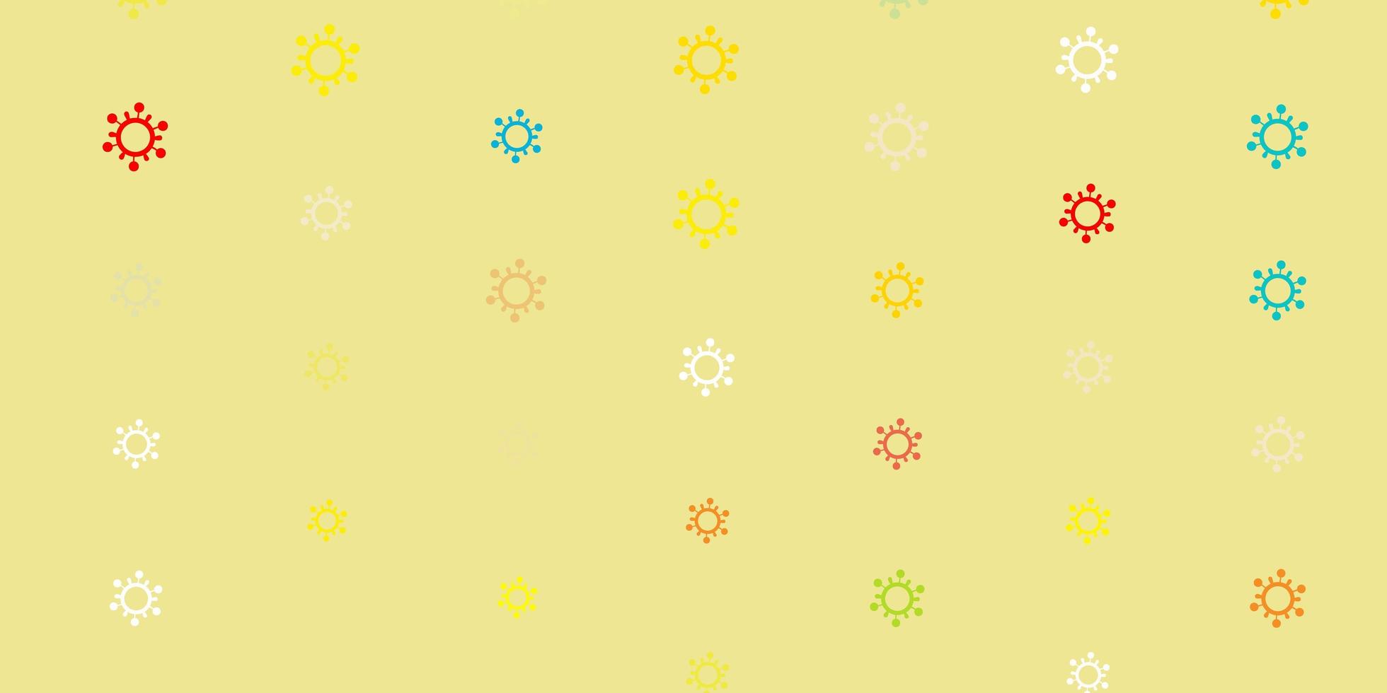 Light Blue, Yellow vector backdrop with virus symbols.