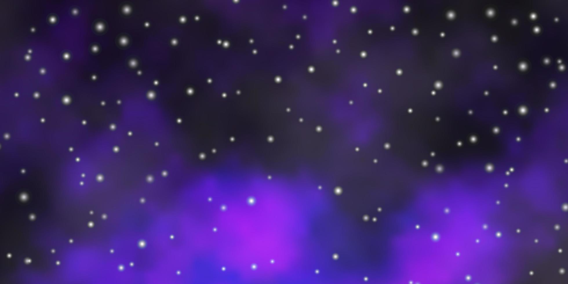 Dark Purple, Pink vector template with neon stars.