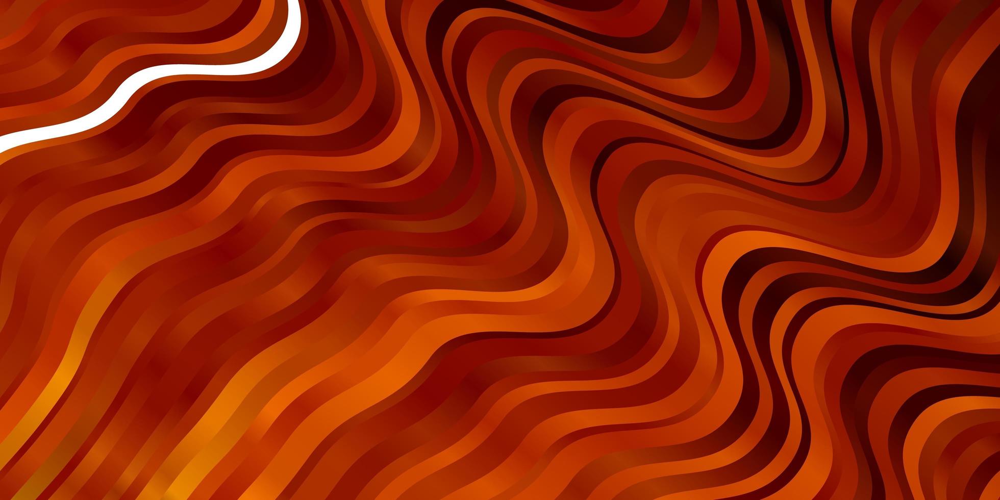 Light Orange vector pattern with curved lines.