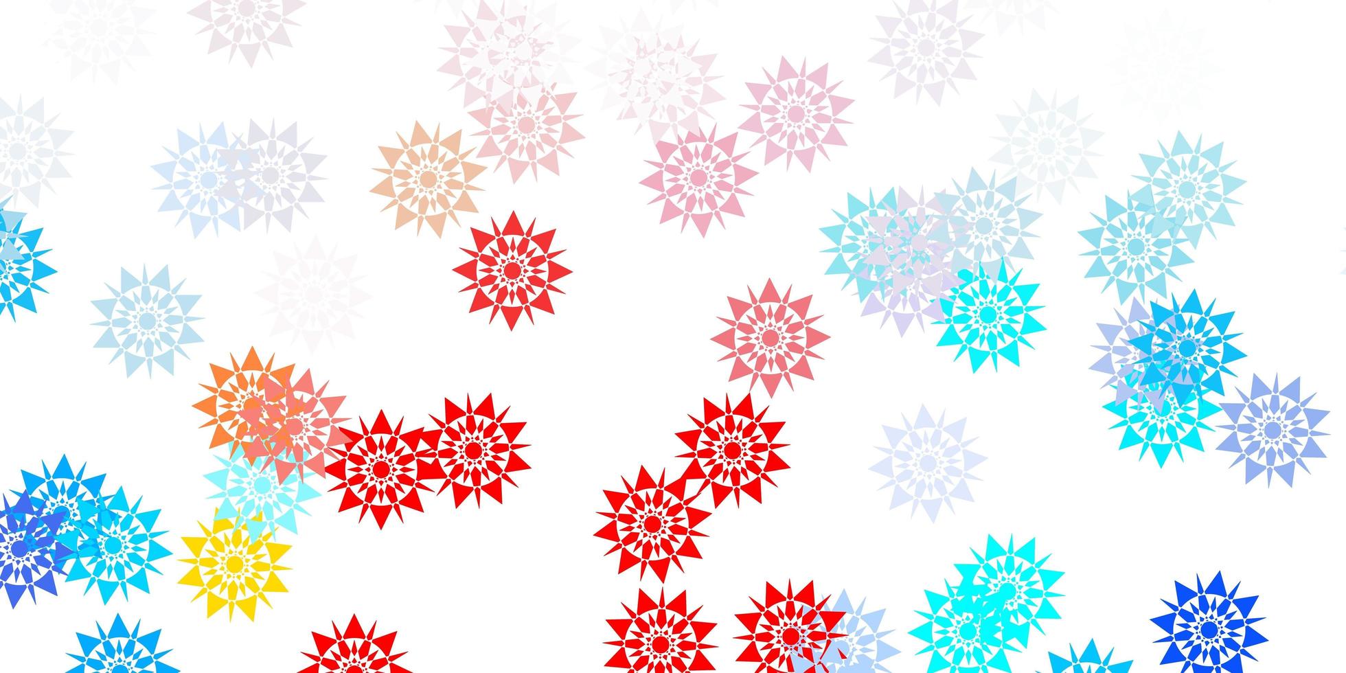 Light blue, red vector layout with beautiful snowflakes.