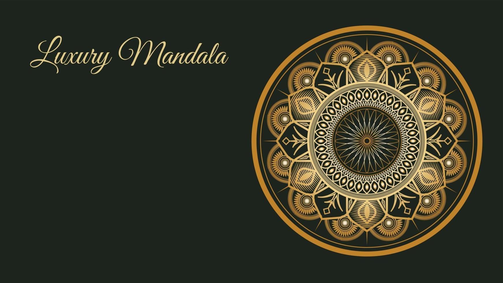 Luxury golden ethnic style mandela background Luxury islamic pattern vector