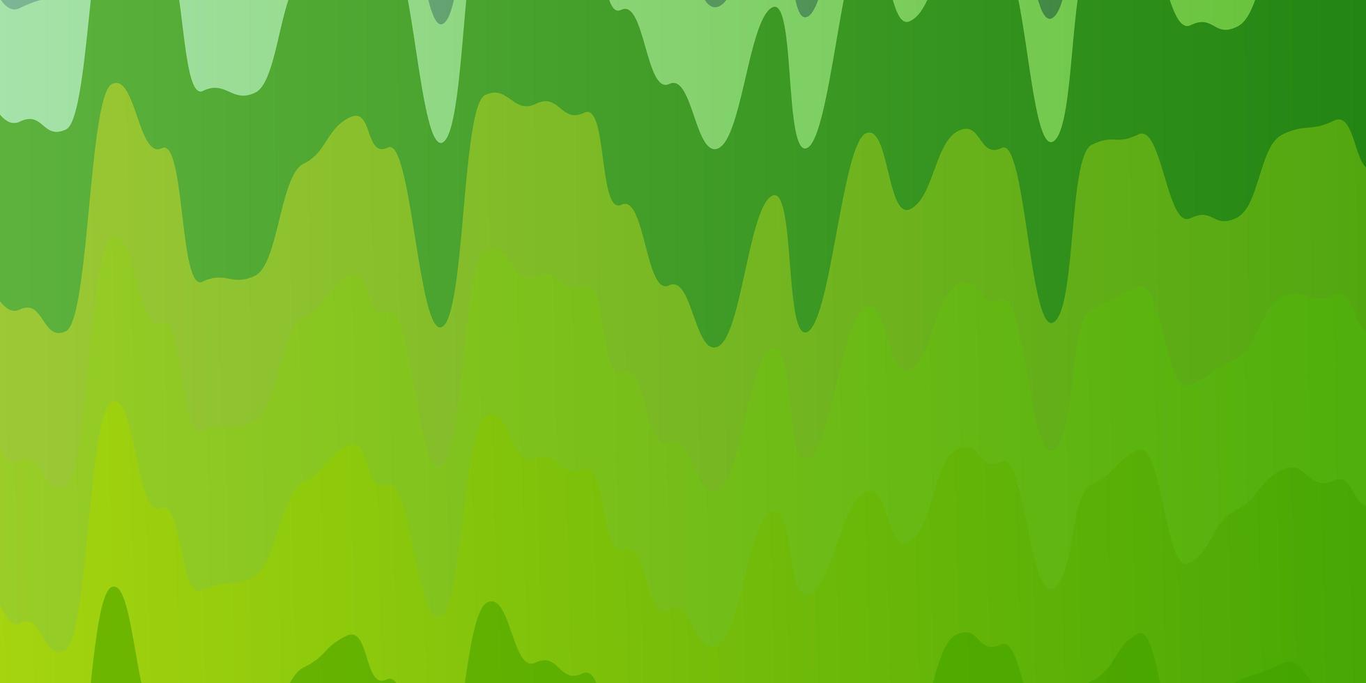 Light Green, Yellow vector background with curved lines.