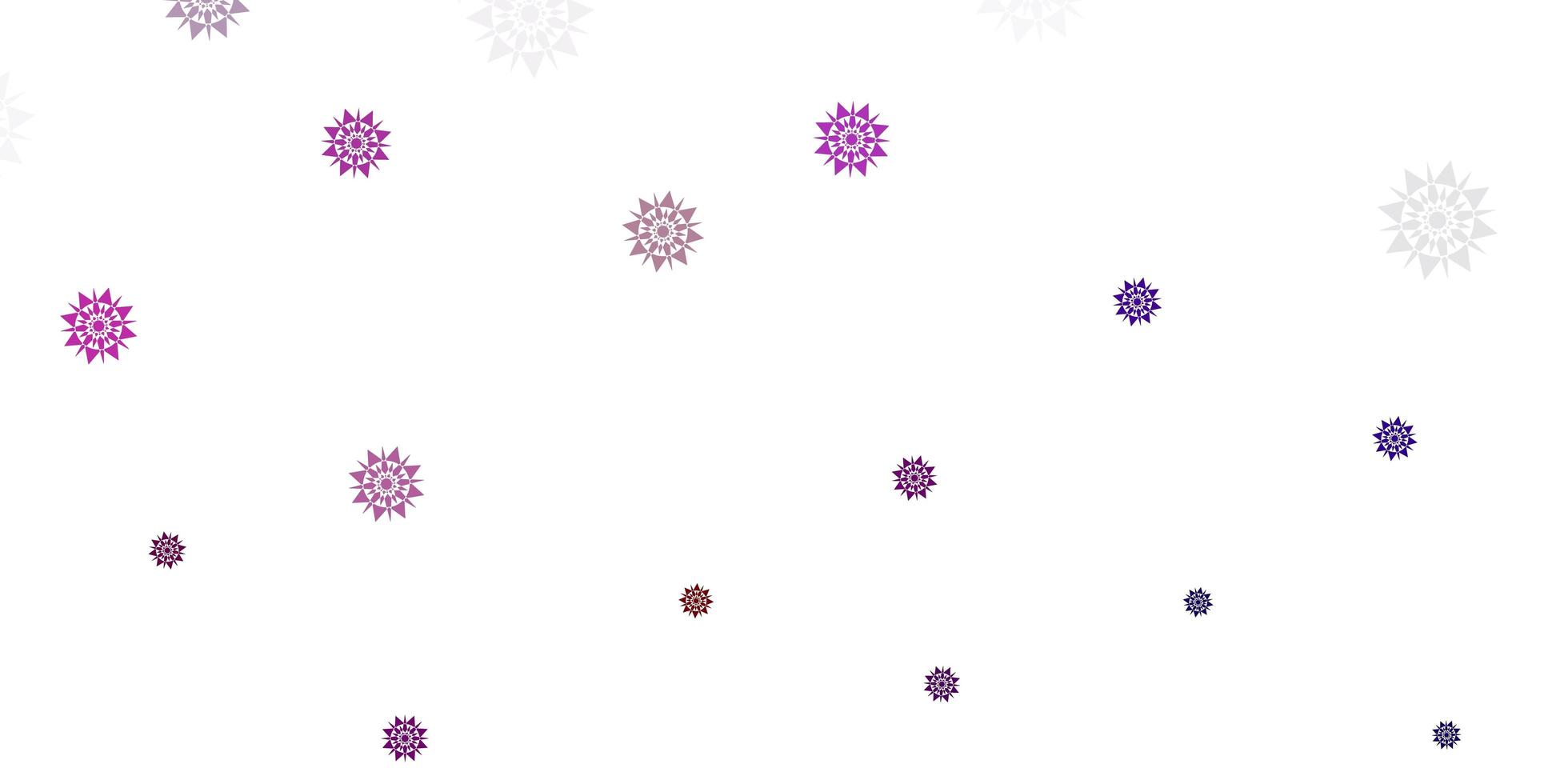 Light pink, red vector texture with bright snowflakes.