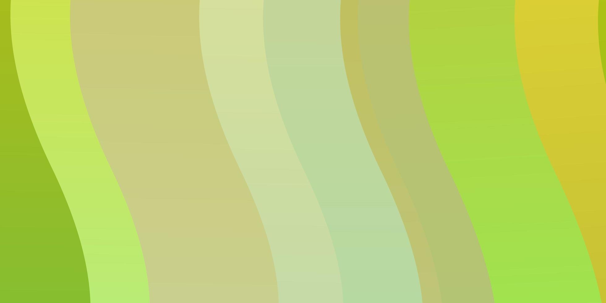 Light Green, Yellow vector background with curved lines.