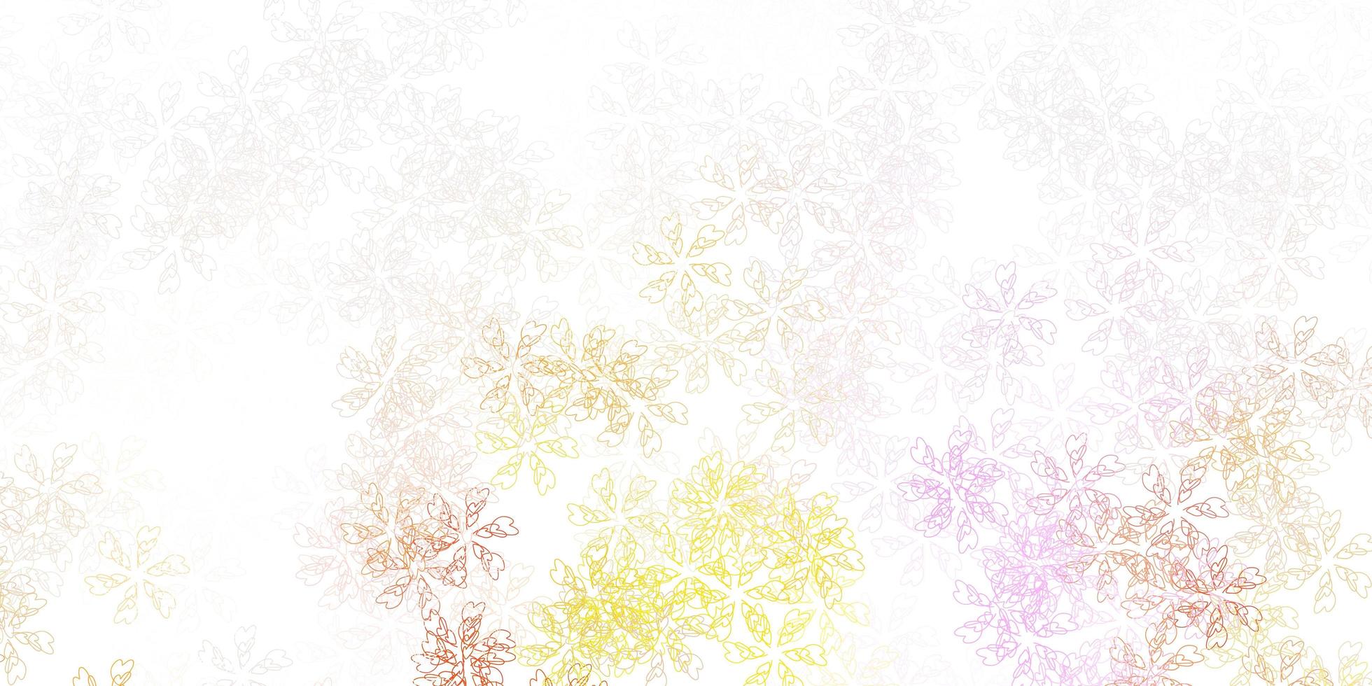 Light pink, yellow vector abstract texture with leaves.