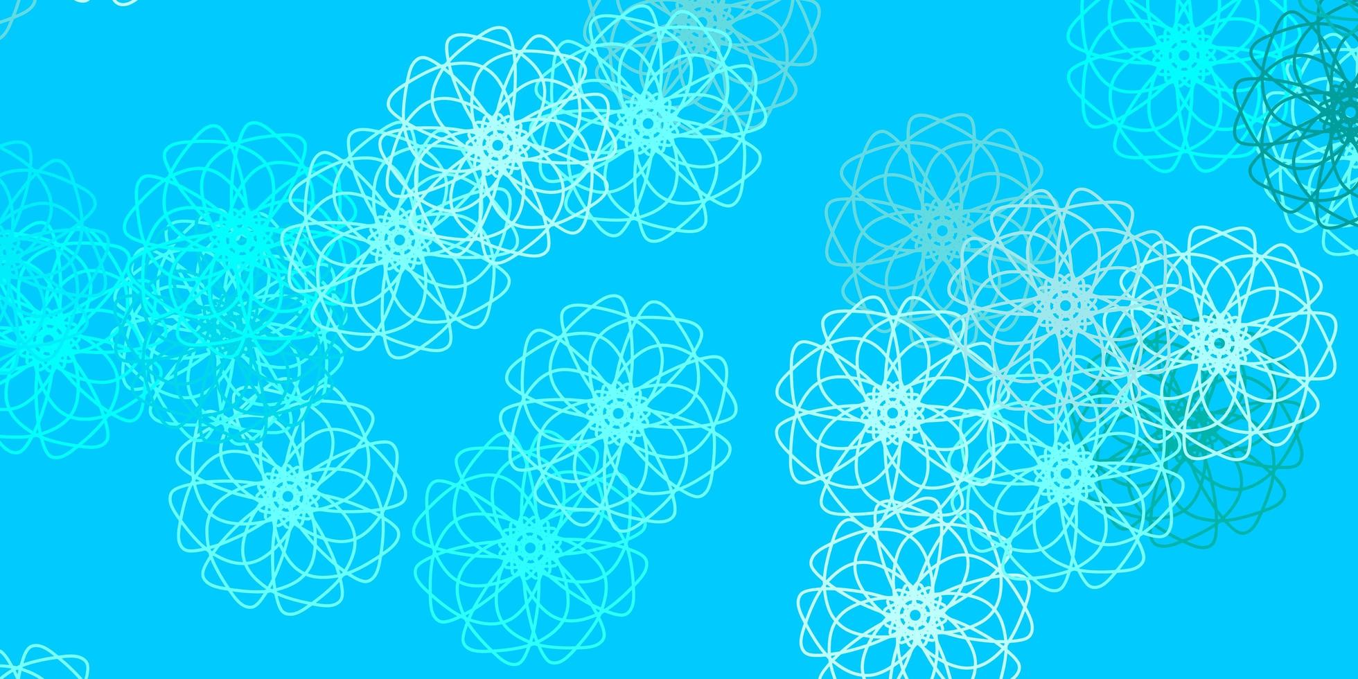 Fondo de doodle de vector azul claro con flores.