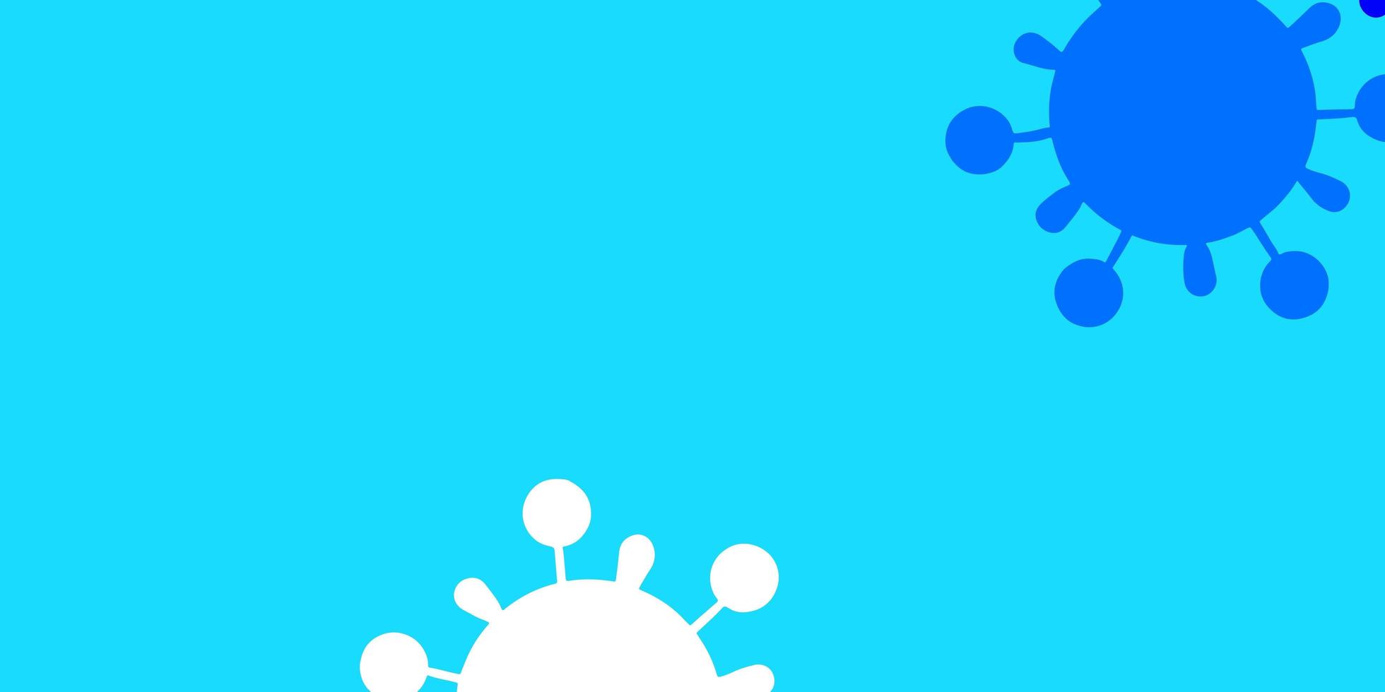 patrón de vector azul claro con elementos de coronavirus.