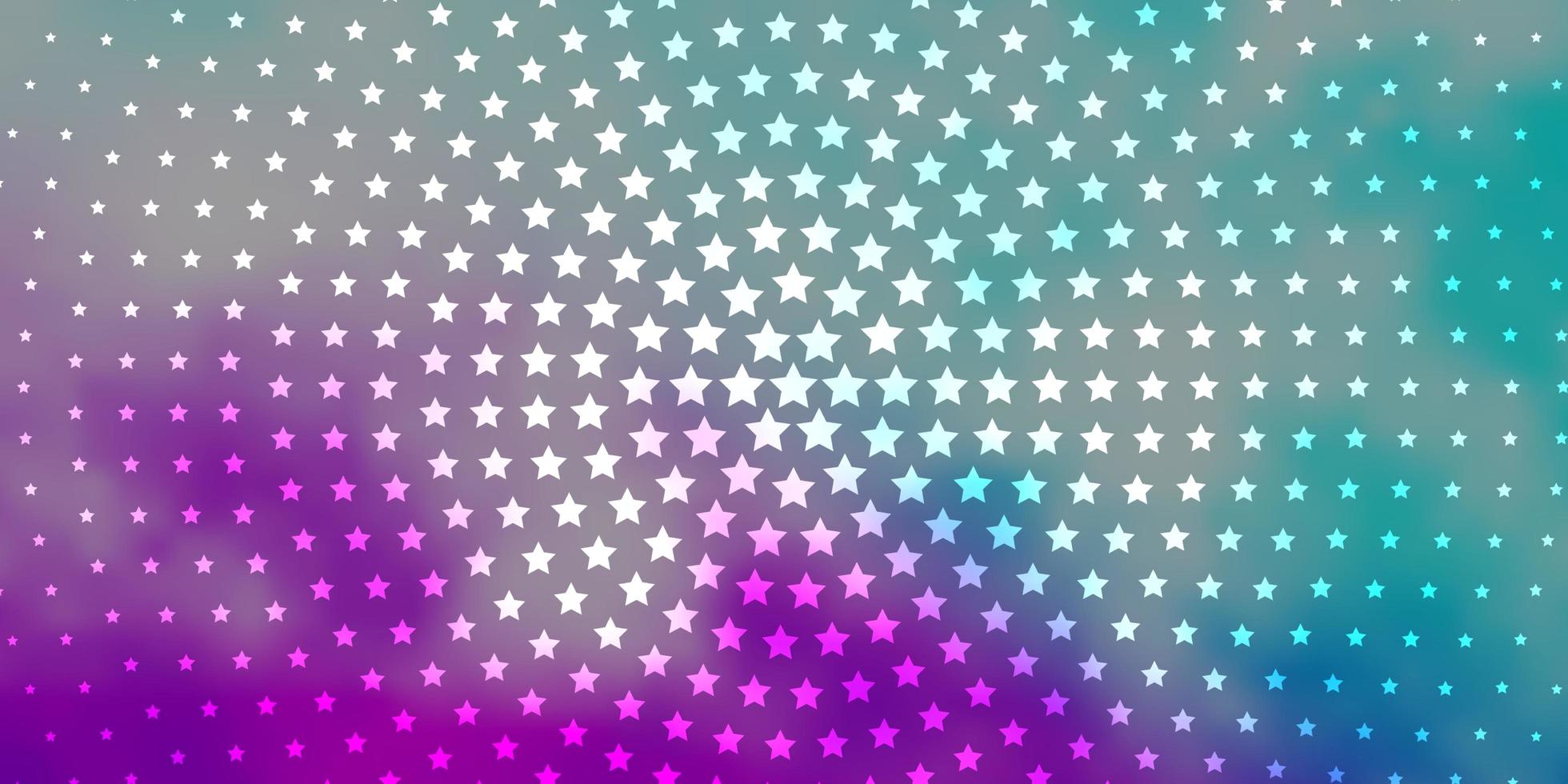 Light Pink, Blue vector template with neon stars.