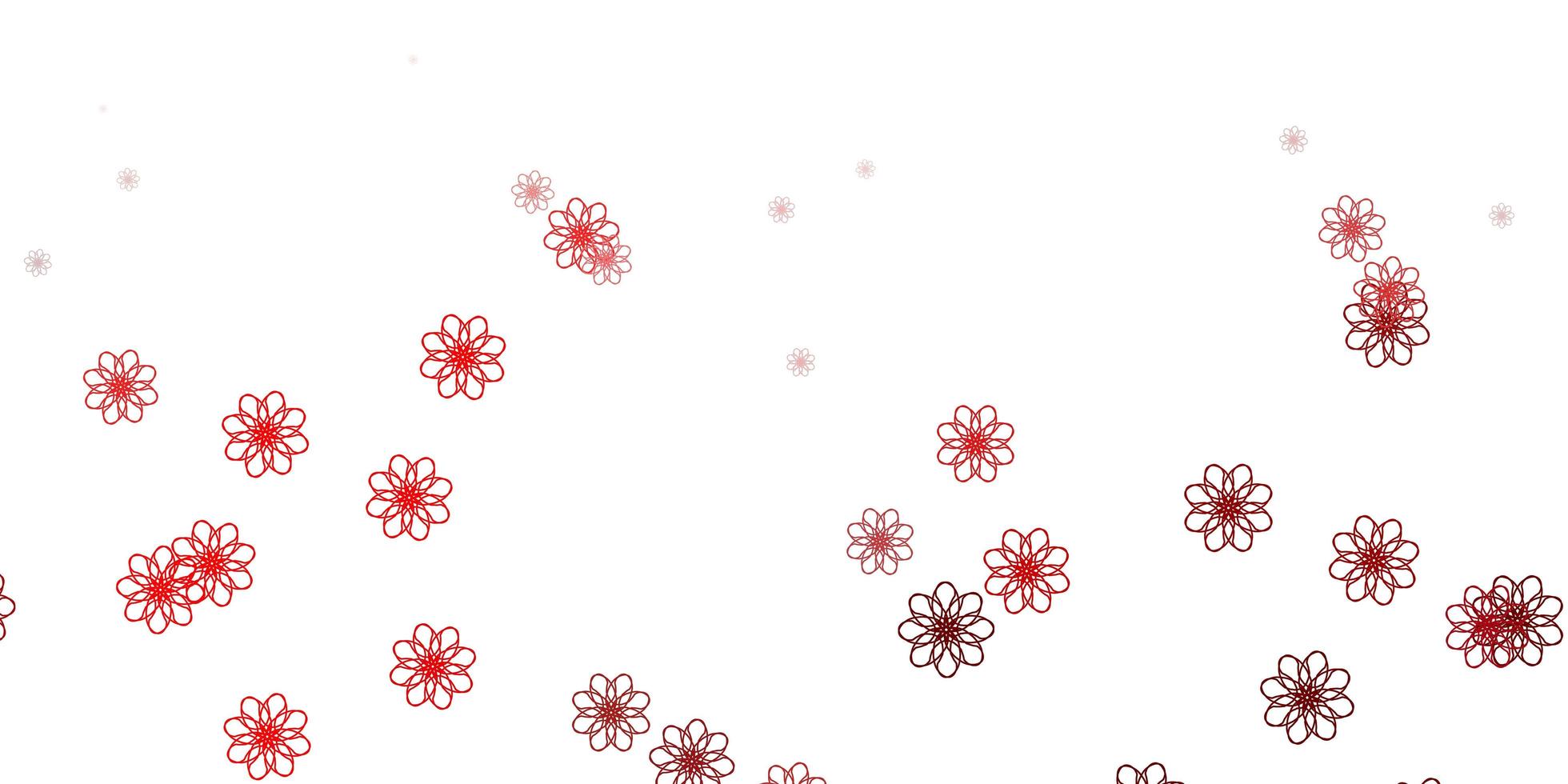 Light Red vector doodle texture with flowers.
