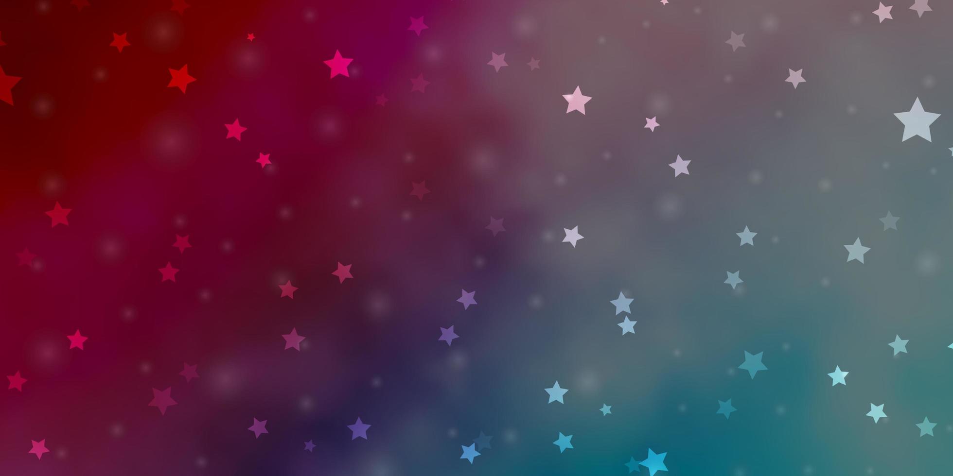 Light Blue, Red vector layout with bright stars.