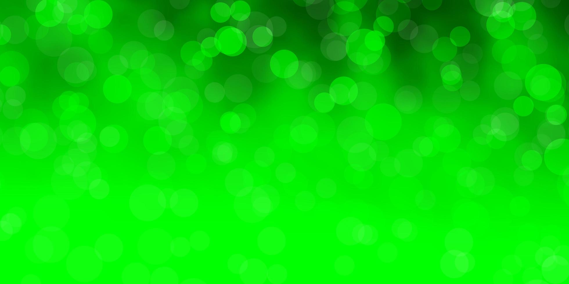 patrón de vector verde claro con círculos.