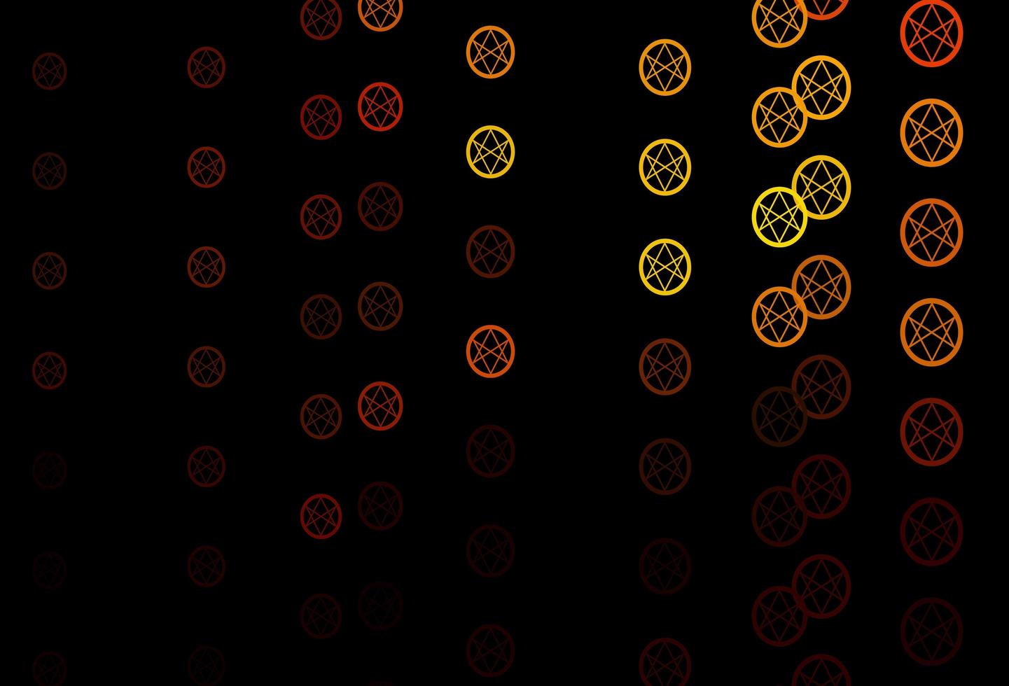 Telón de fondo de vector amarillo oscuro con símbolos de misterio.