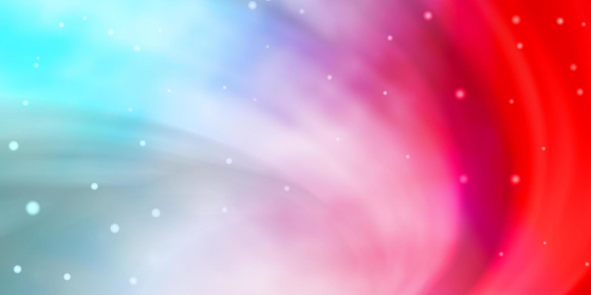 Light Blue, Red vector template with neon stars.