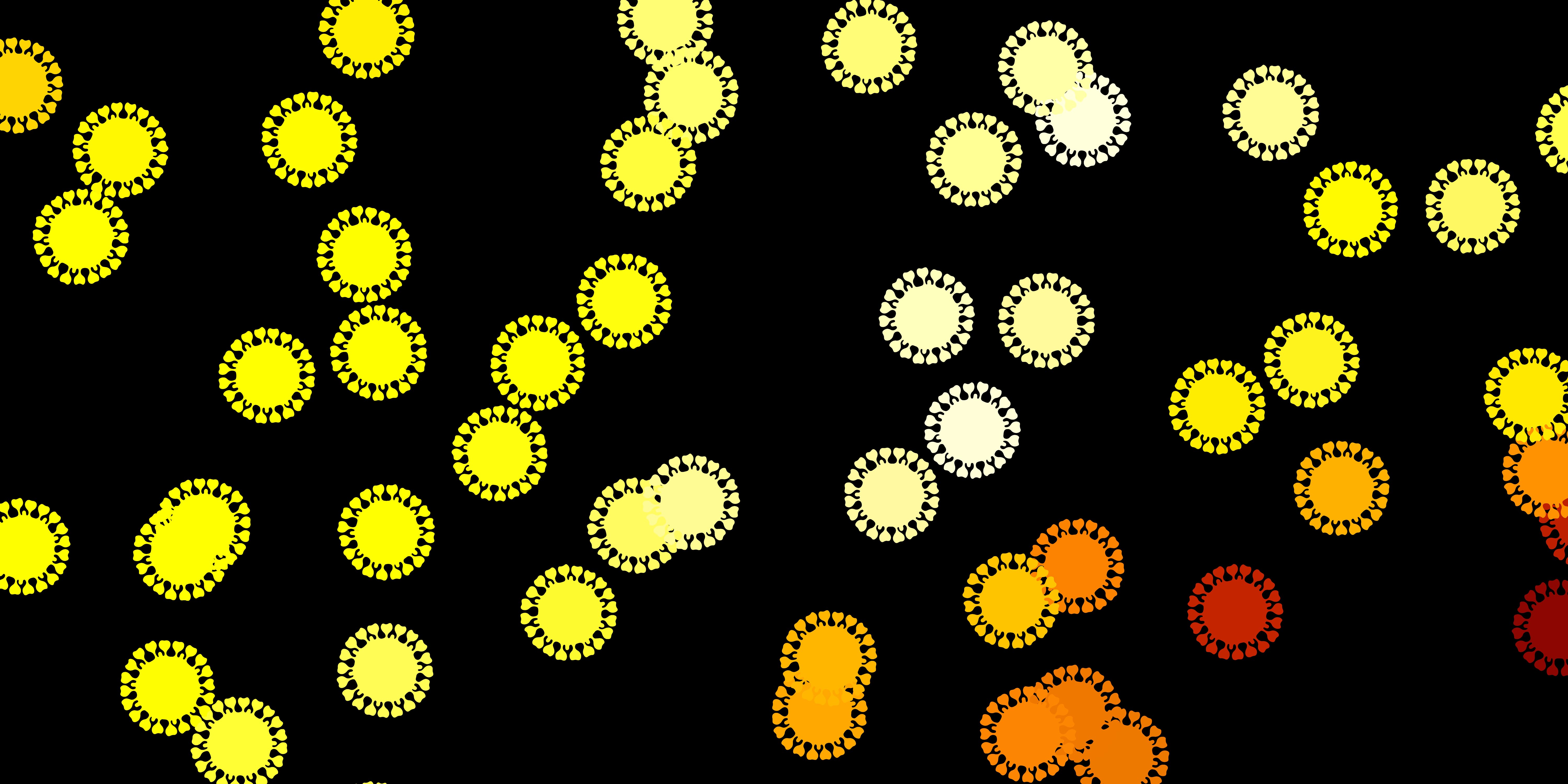 Dark yellow vector backdrop with virus symbols. 2893043 Vector Art at
