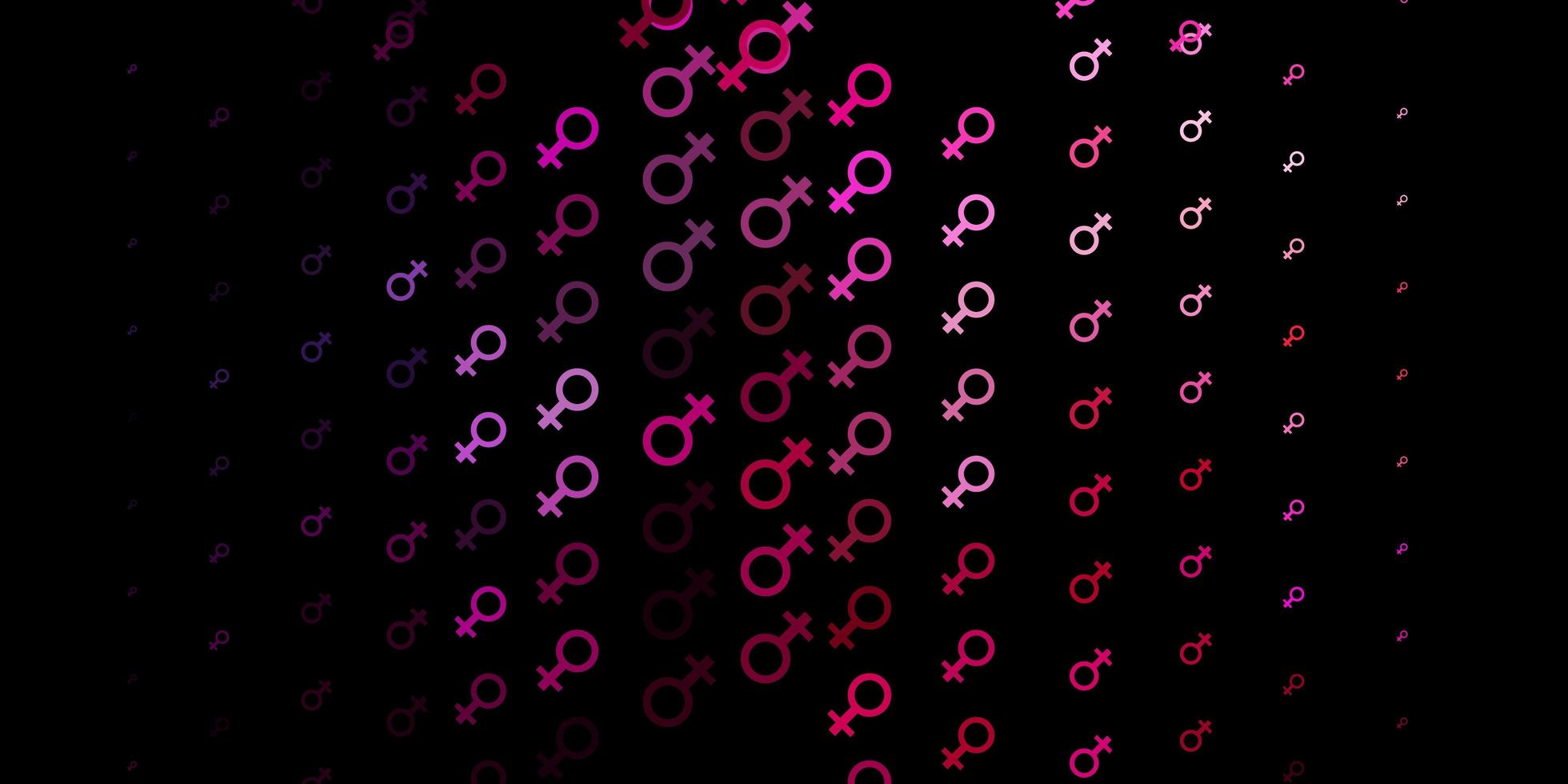 Dark Purple, Pink vector background with woman symbols.