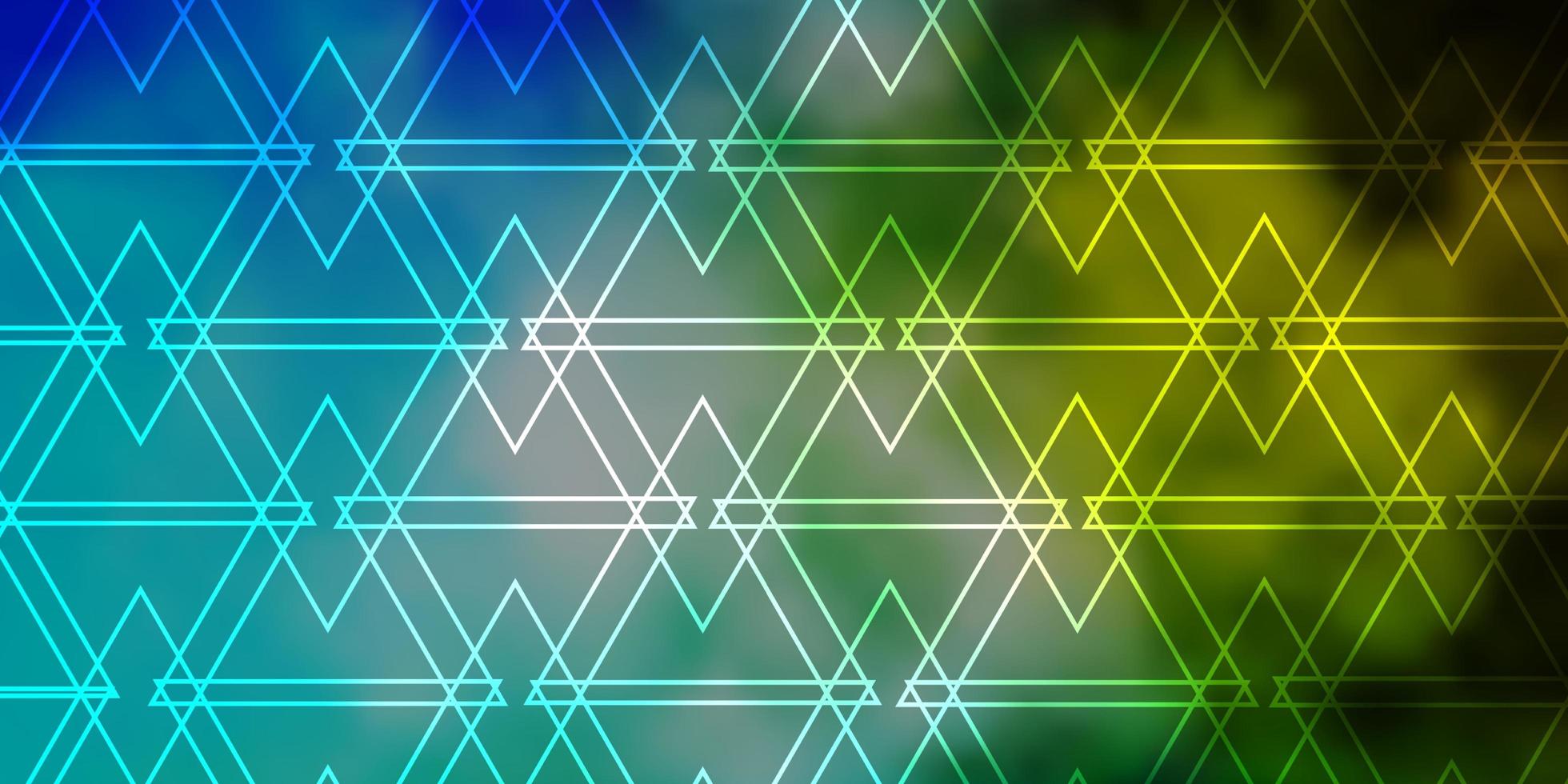 textura de vector azul claro, verde con líneas, triángulos.